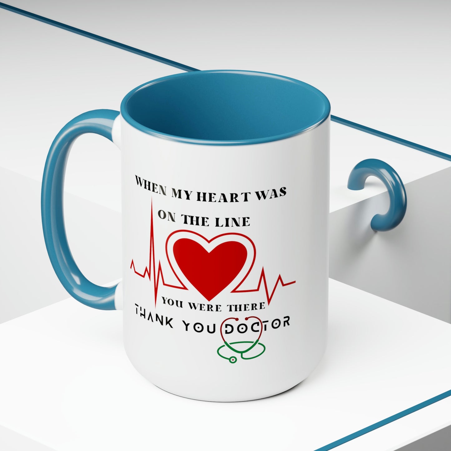 Medical, CVICU, EKG, Two-Tone Coffee Mugs, 15oz