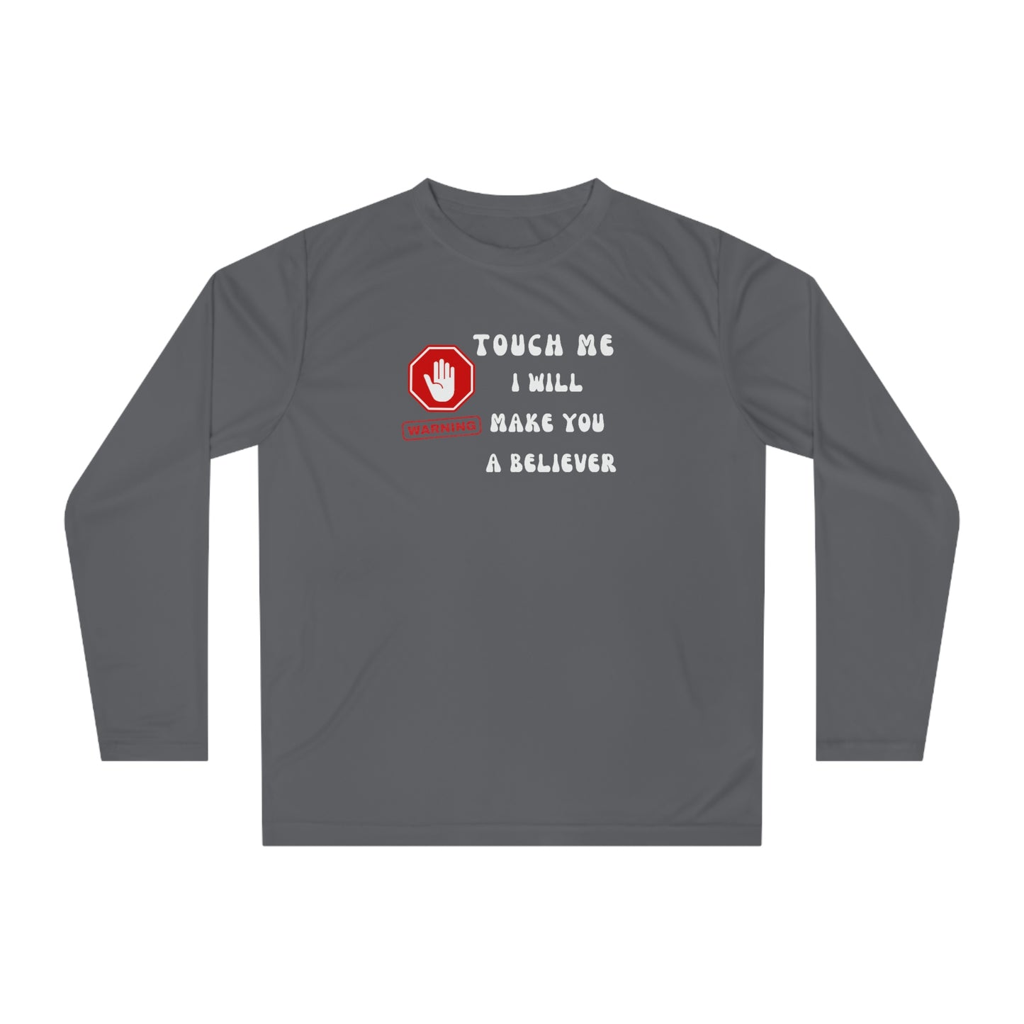 Warning, Unisex Performance Long Sleeve Shirt