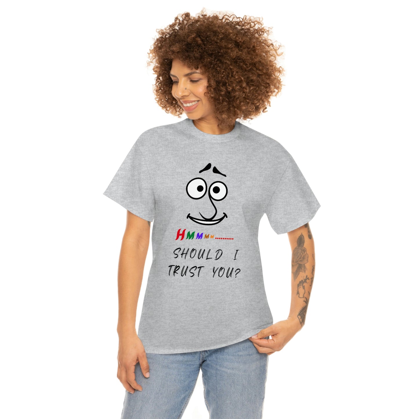 Hmmm, Funny, Unisex Heavy Cotton Tee