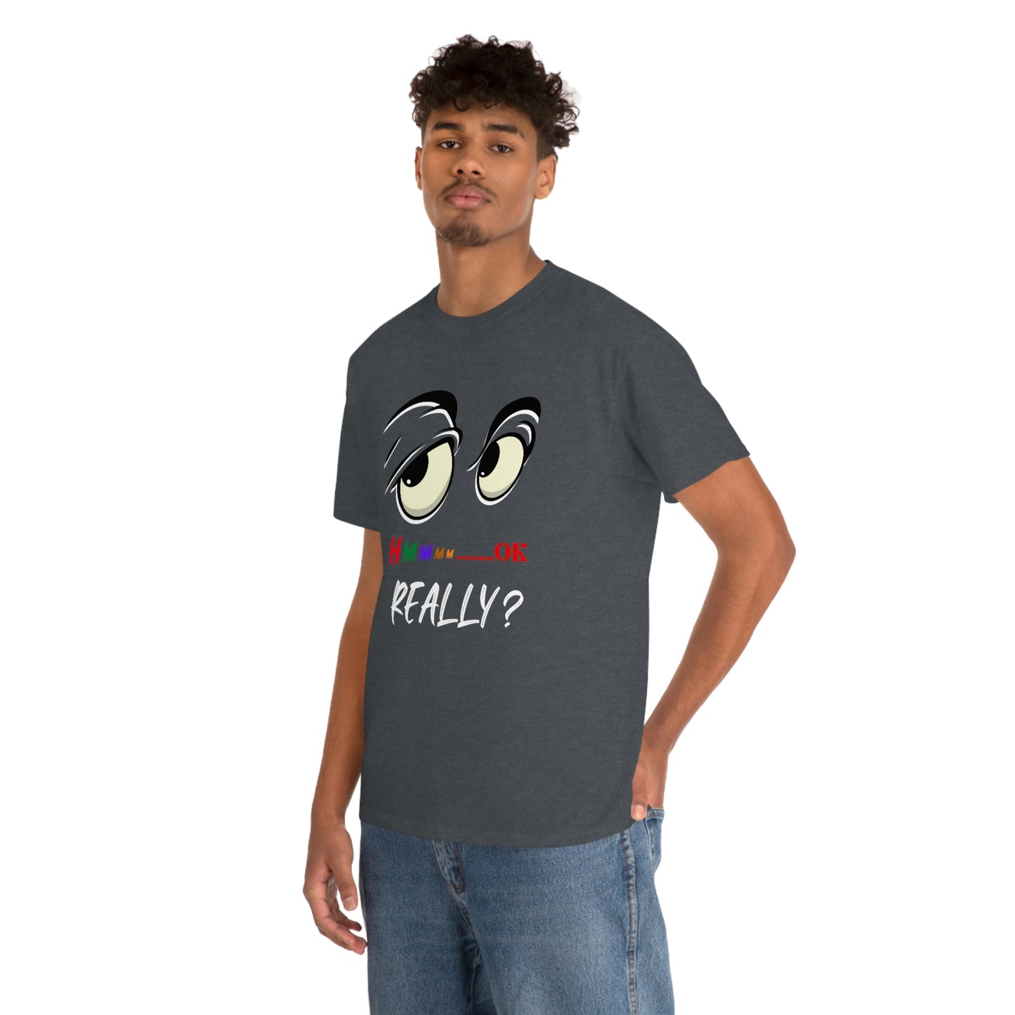 Hmmm Funny Unisex Heavy Cotton Tee