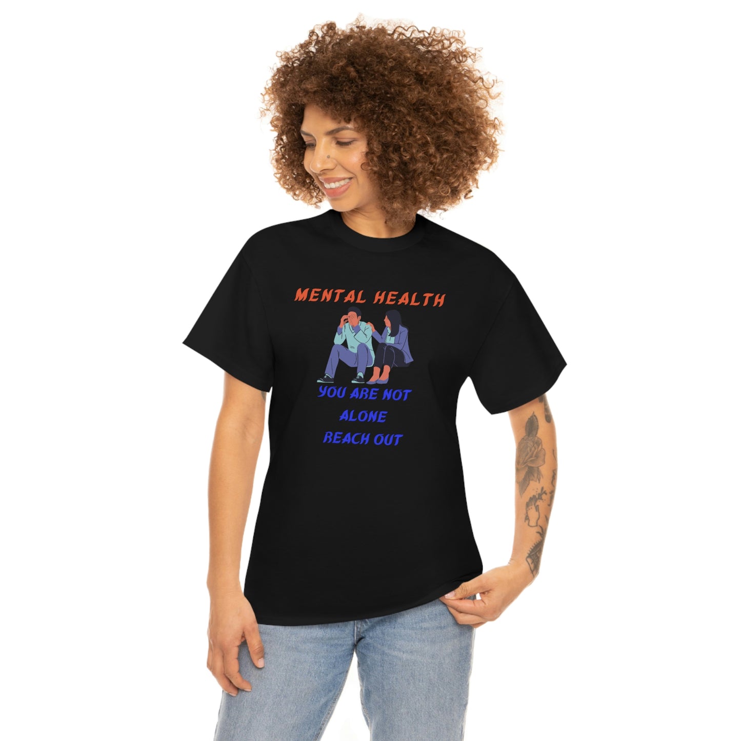 Mental Health You Are Not Alone Unisex Heavy Cotton Tee