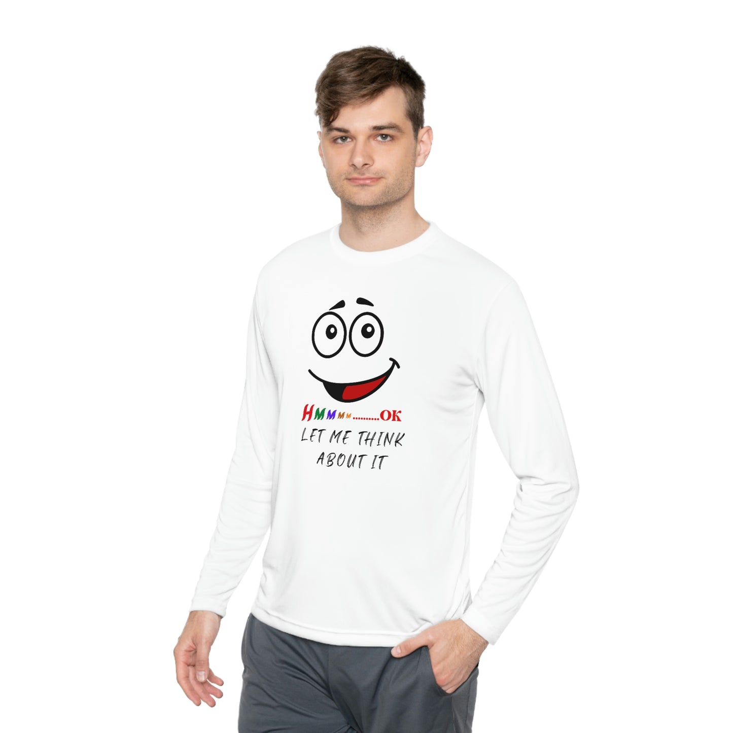 Hmmm, Unisex Lightweight Long Sleeve Tee