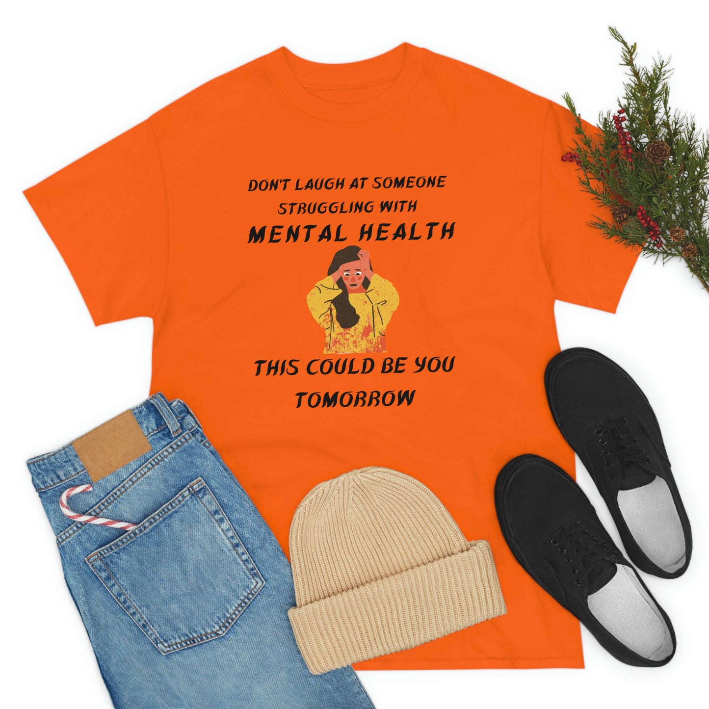 Mental Health Don't Laugh Unisex Heavy Cotton Tee