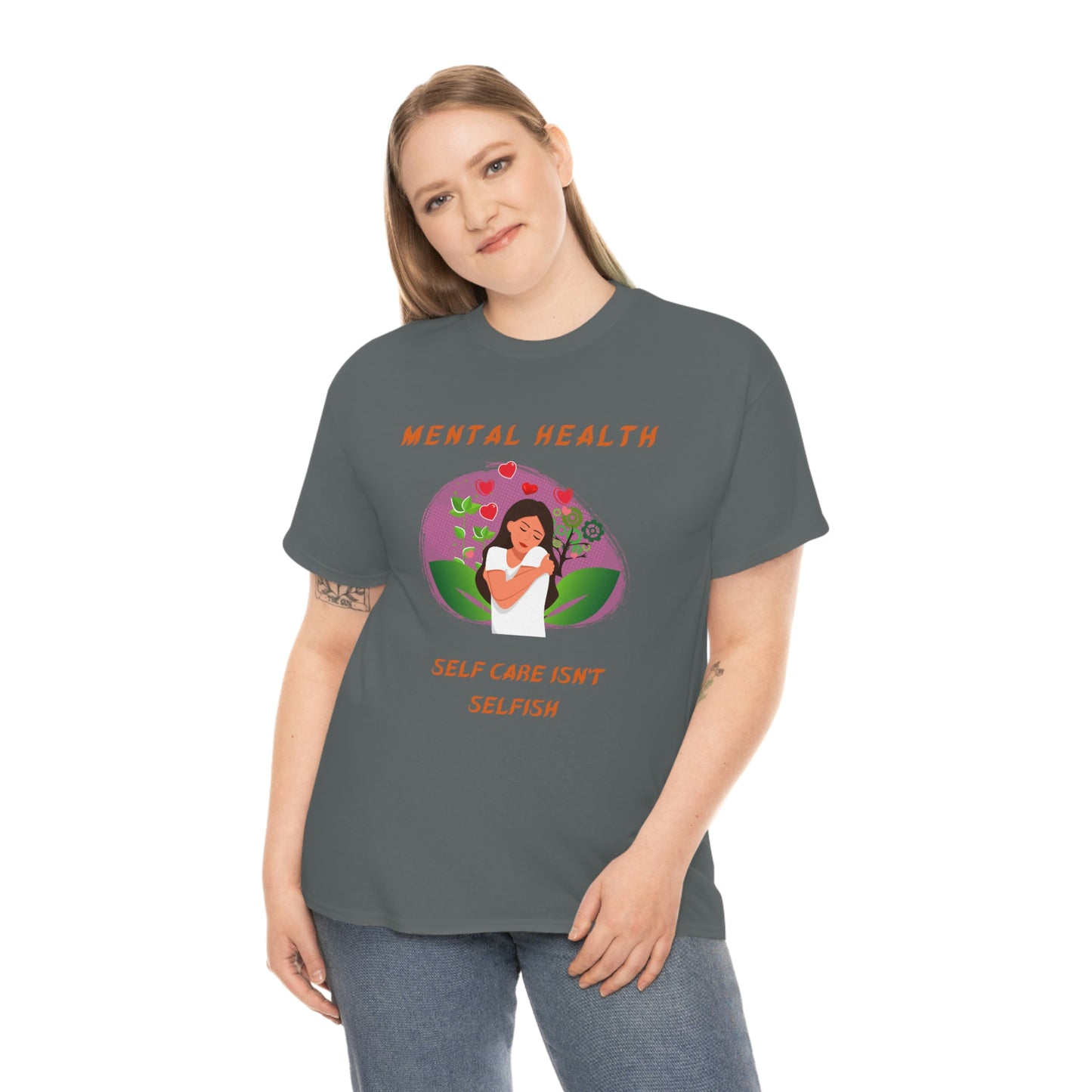 Mental Health Self Care Unisex Heavy Cotton Tee