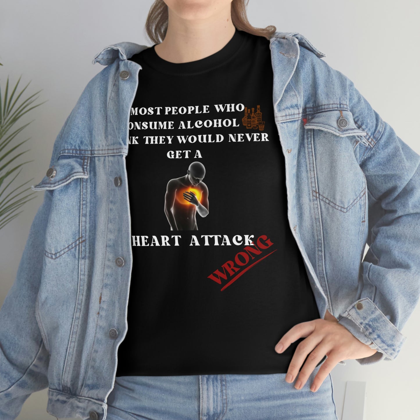 Alcohol and Heart Attack Unisex Heavy Cotton Tee