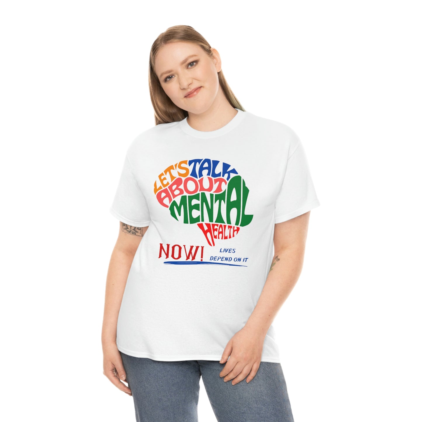 Let's Talk About Mental Health Unisex Heavy Cotton Tee