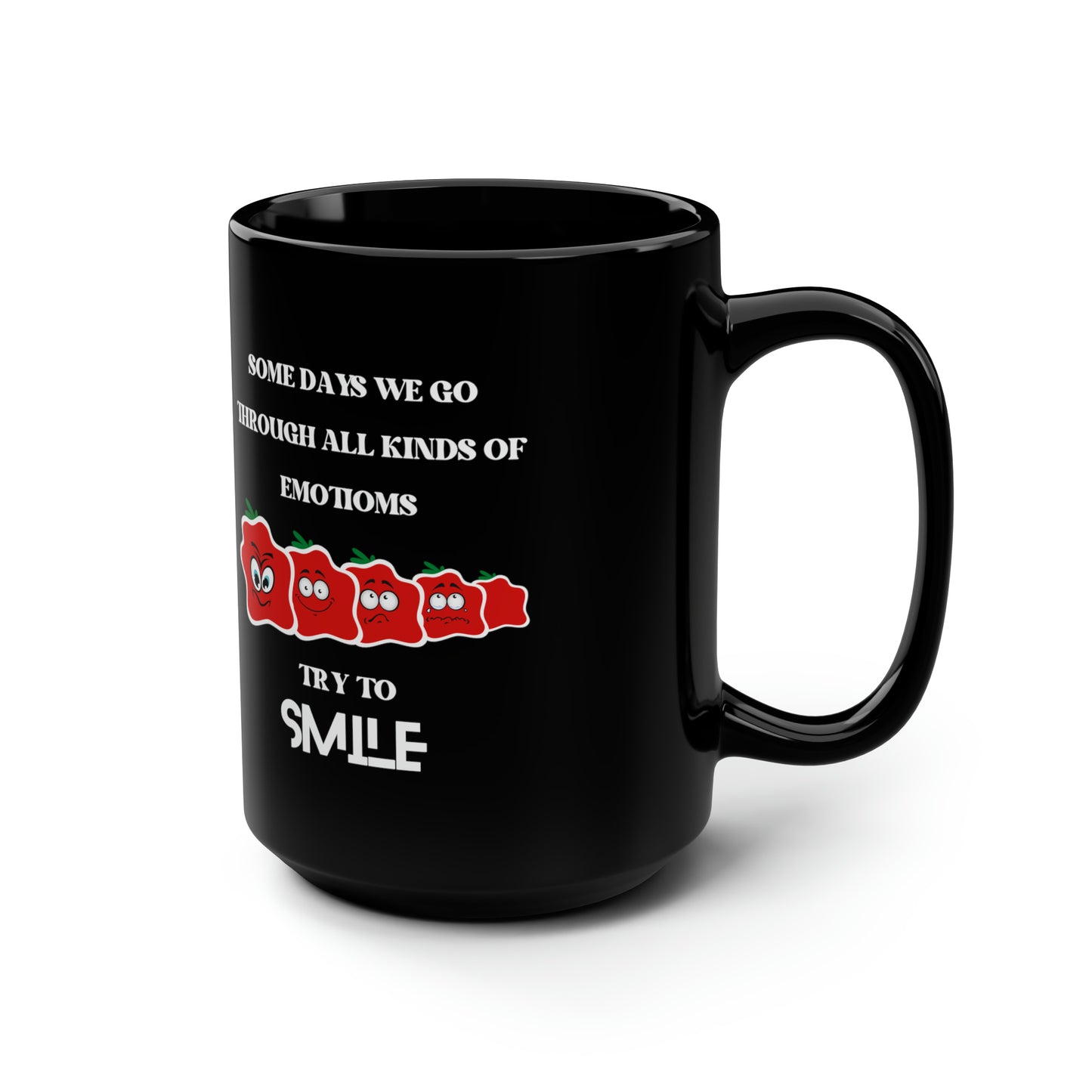 Smile Black Mug, 15oz