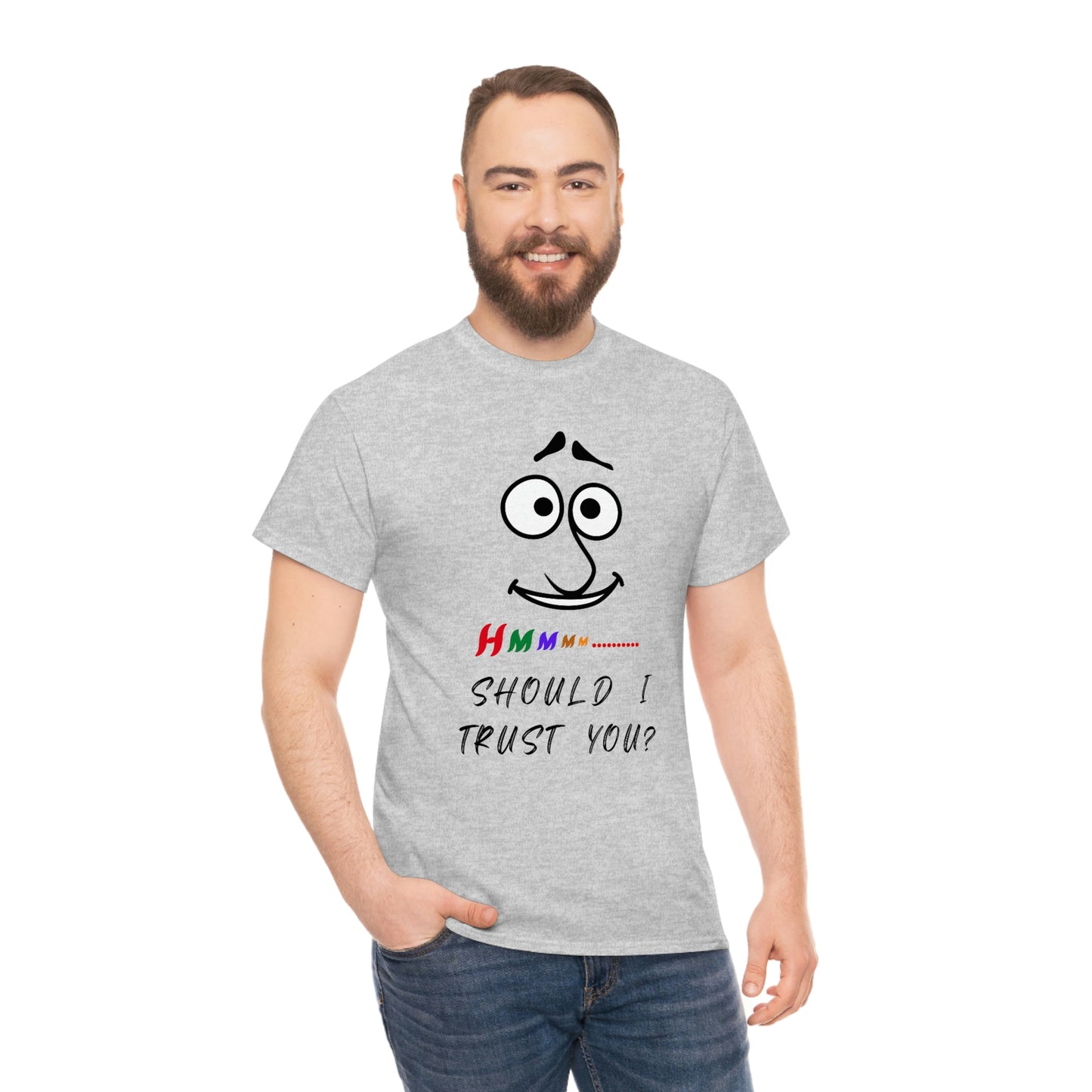 Hmmm, Funny, Unisex Heavy Cotton Tee