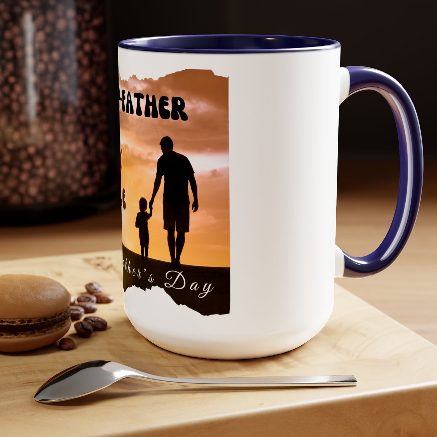 Exotic Print Father's Day Two-Tone Coffee Mugs, 15oz