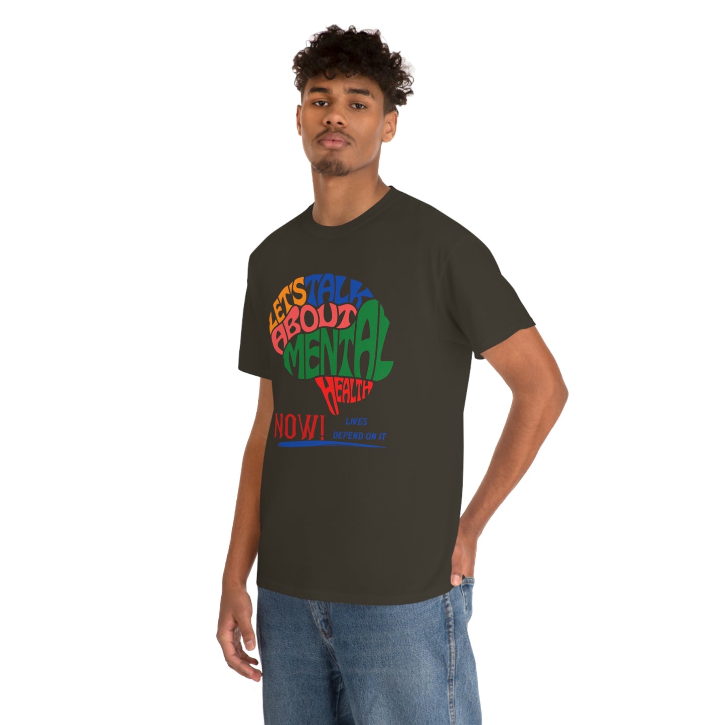 Let's Talk About Mental Health Unisex Heavy Cotton Tee