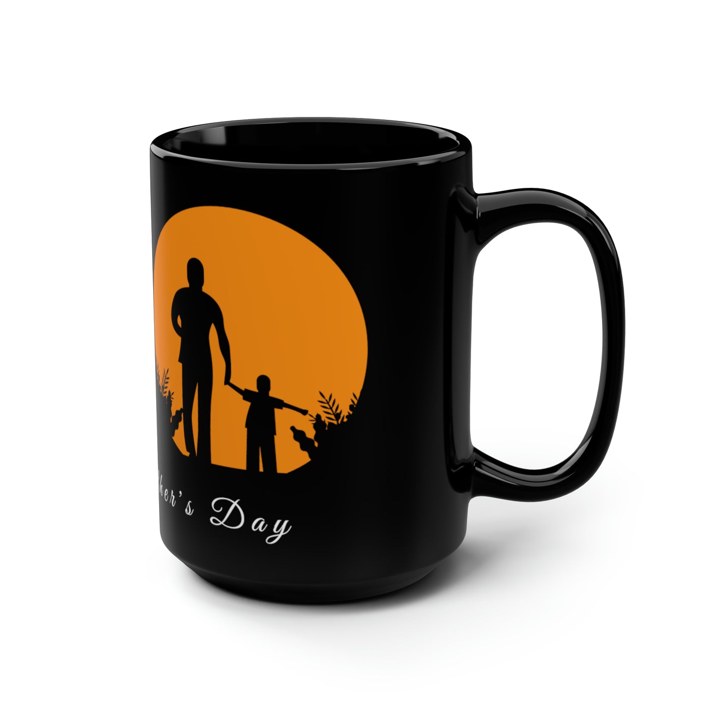 Exotic Print Father's Day Black Mug, 15oz