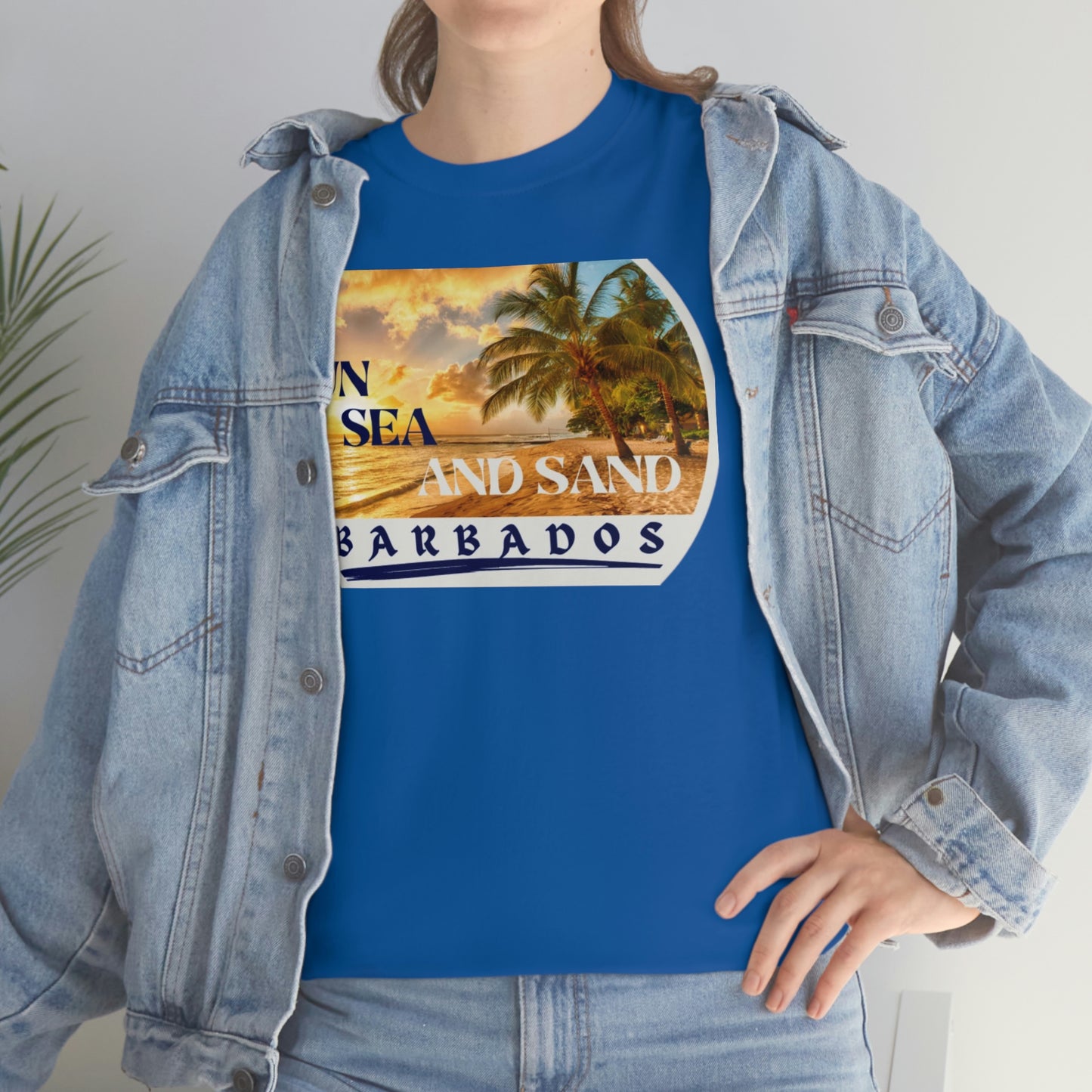 Sun Sea Sand Barbados Unisex Heavy Cotton Tee