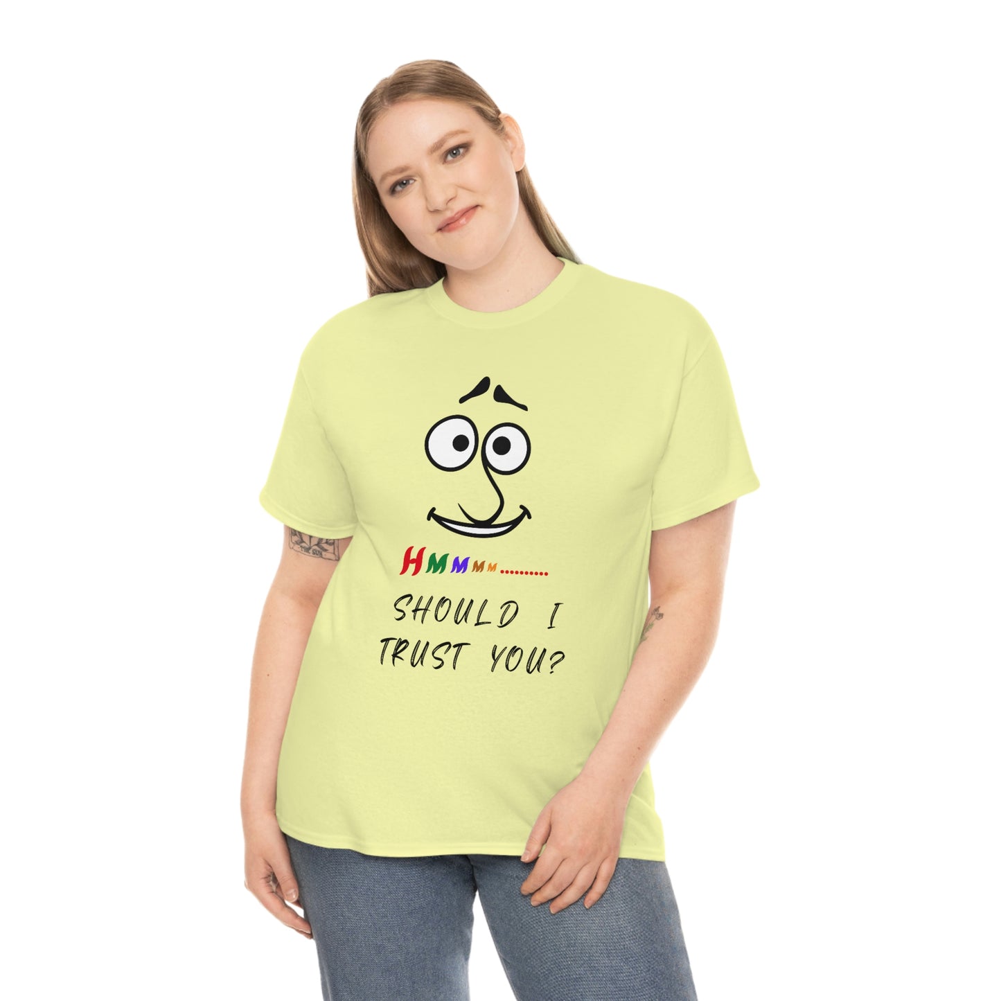 Hmmm, Funny, Unisex Heavy Cotton Tee