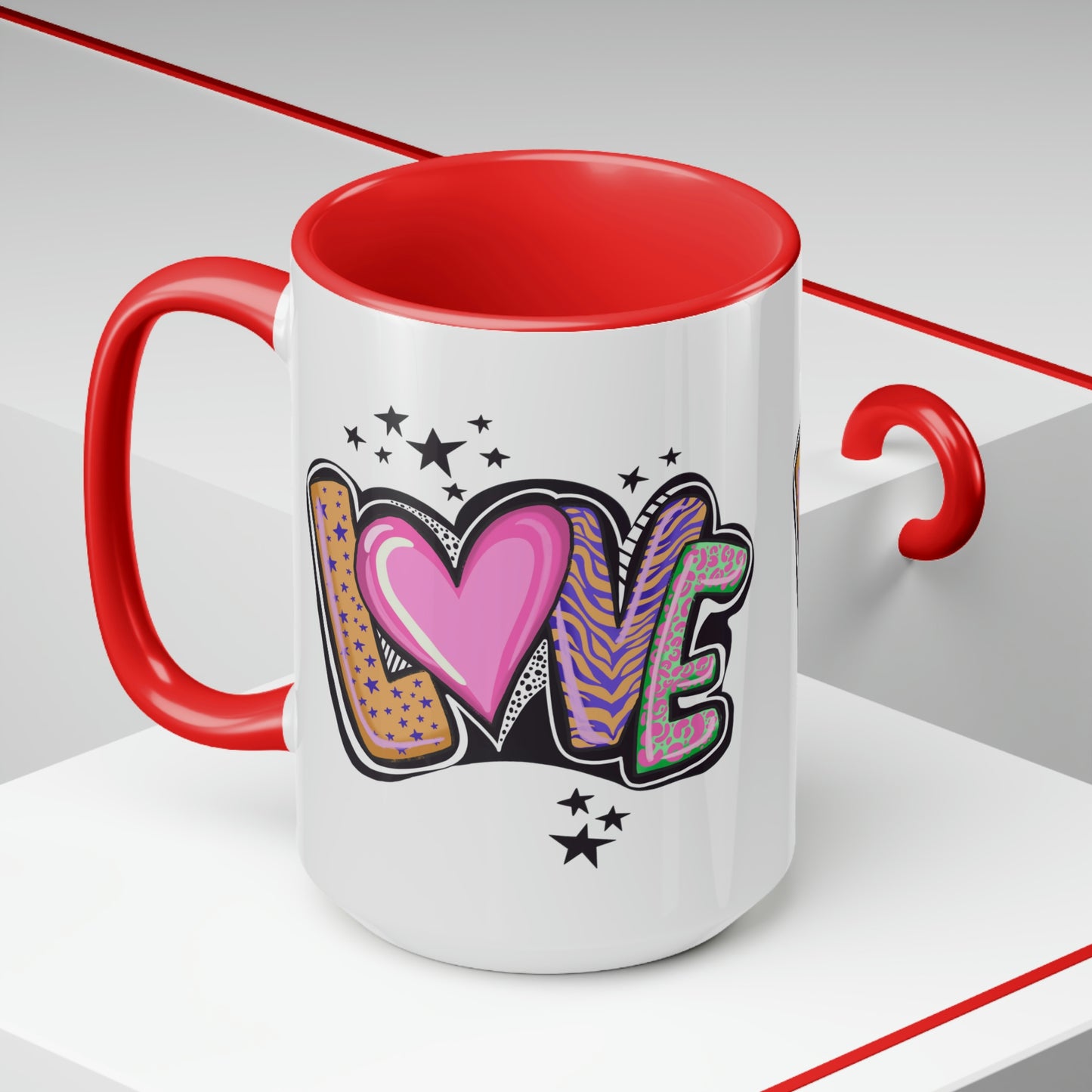 Love Two-Tone Coffee Mugs, 15oz