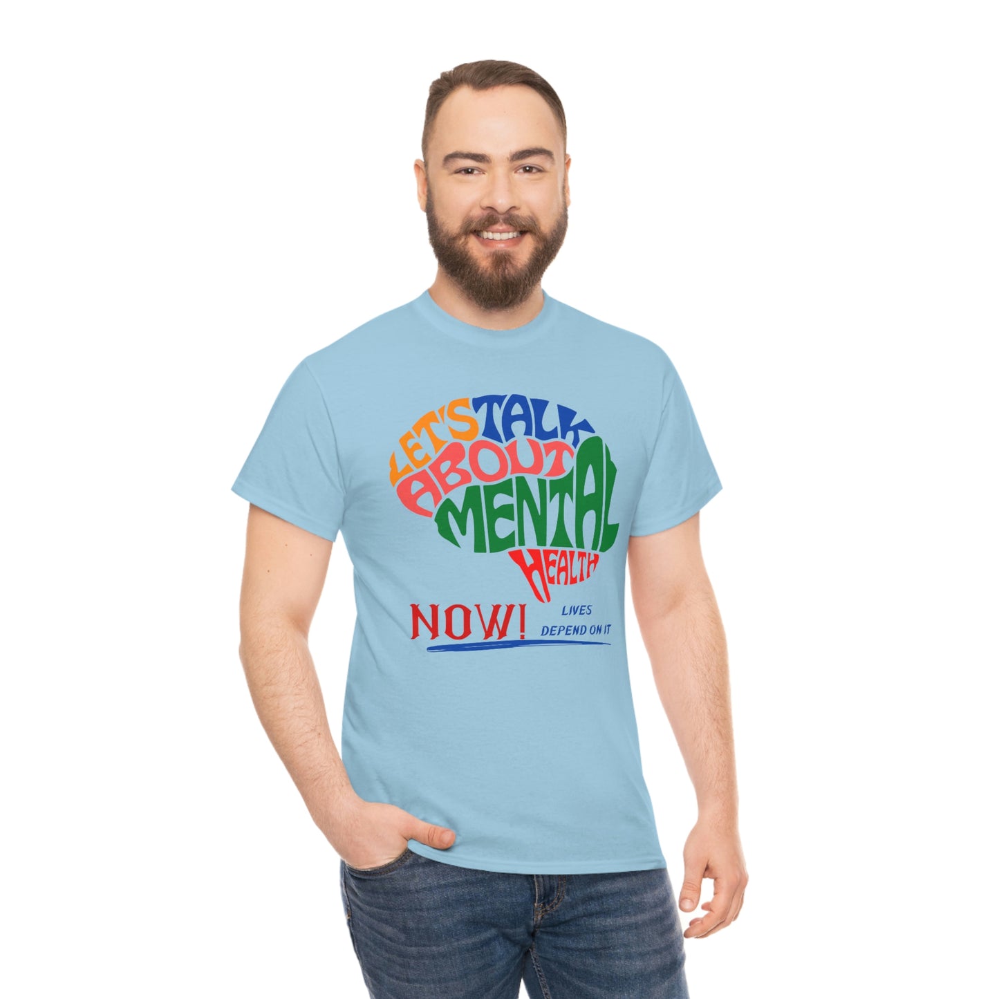 Let's Talk About Mental Health Unisex Heavy Cotton Tee