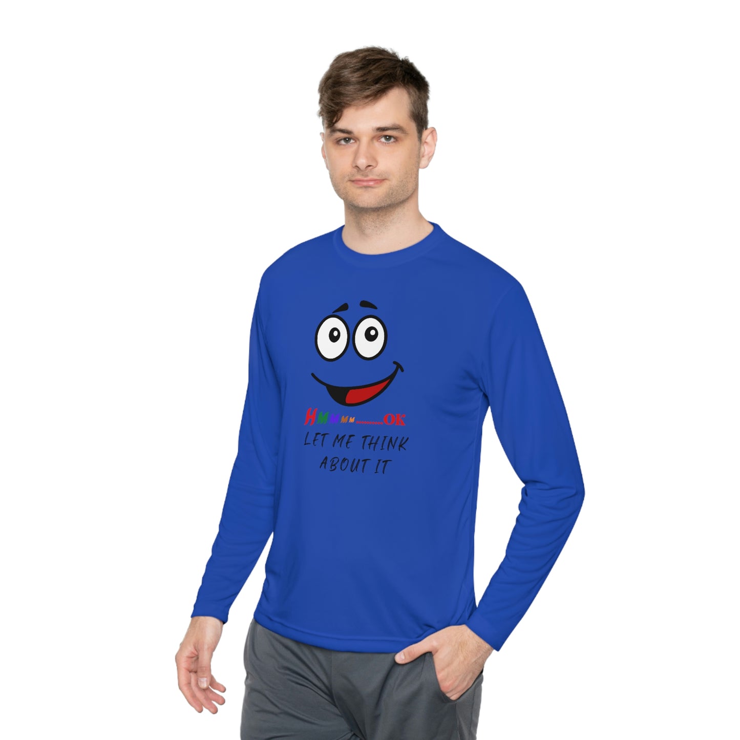 Hmmm, Unisex Lightweight Long Sleeve Tee