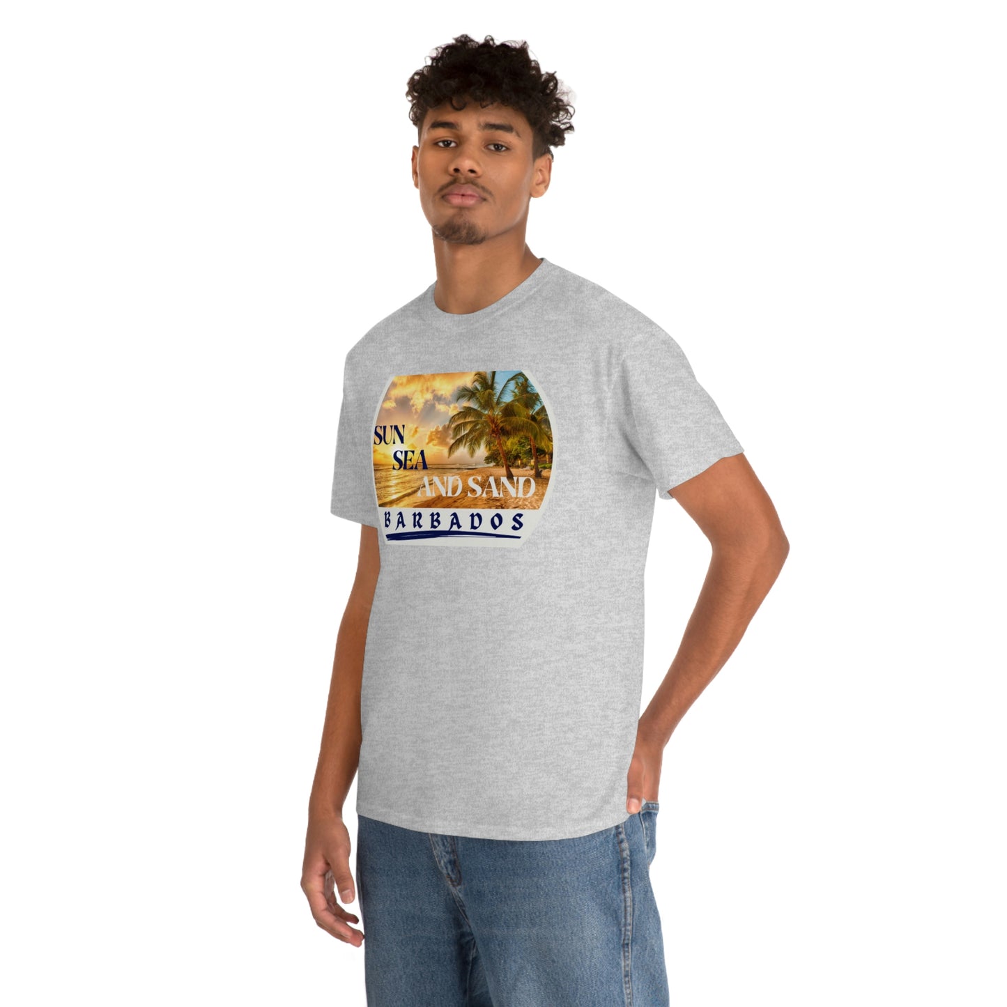 Sun Sea Sand Barbados Unisex Heavy Cotton Tee