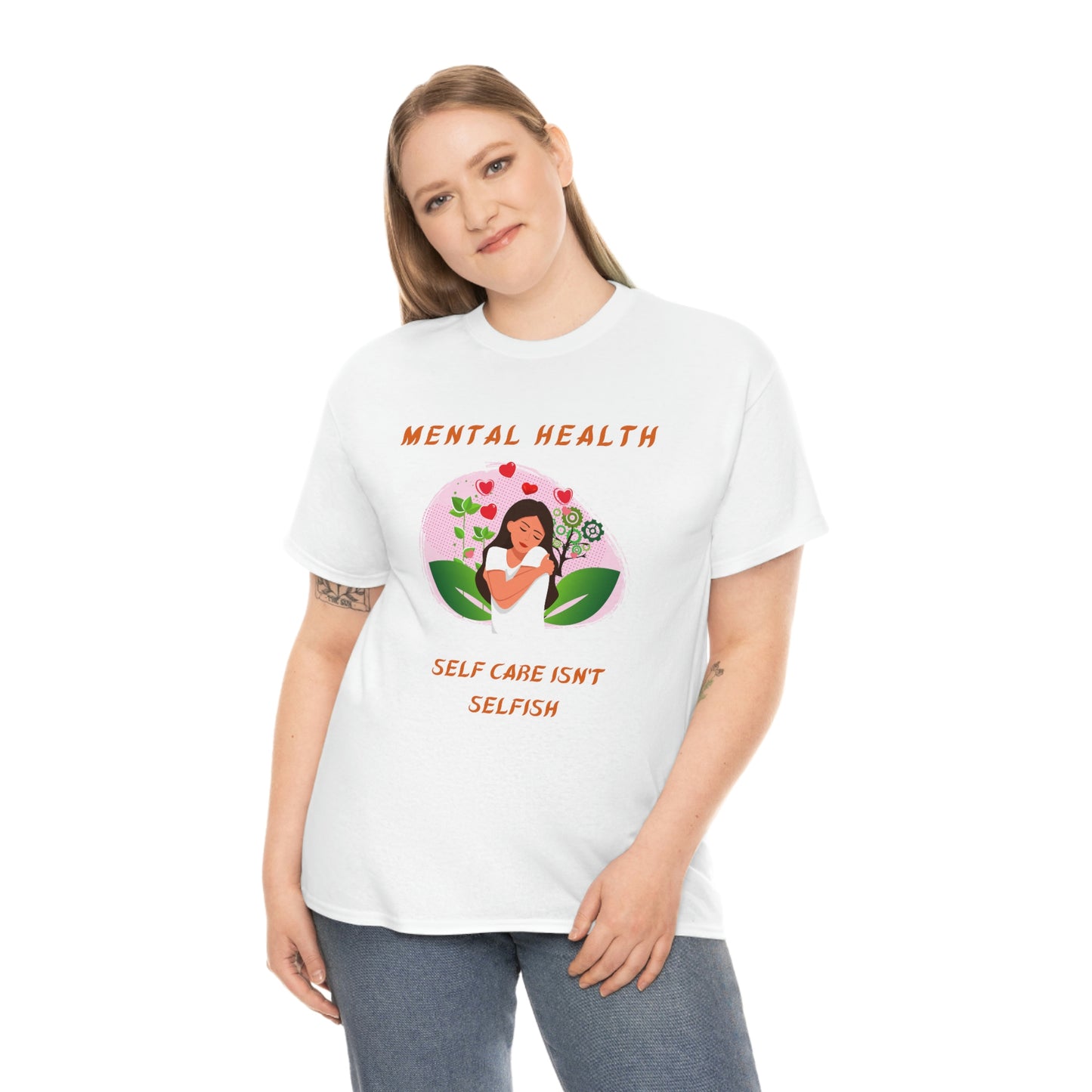 Mental Health Self Care Unisex Heavy Cotton Tee