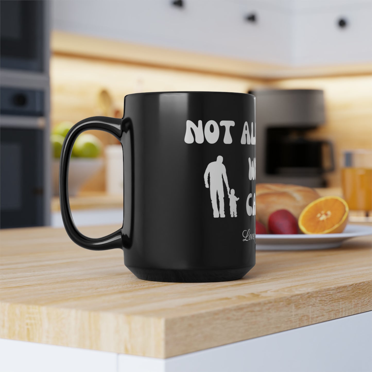 Exotic Print Fathers Day Black Mug, 15oz