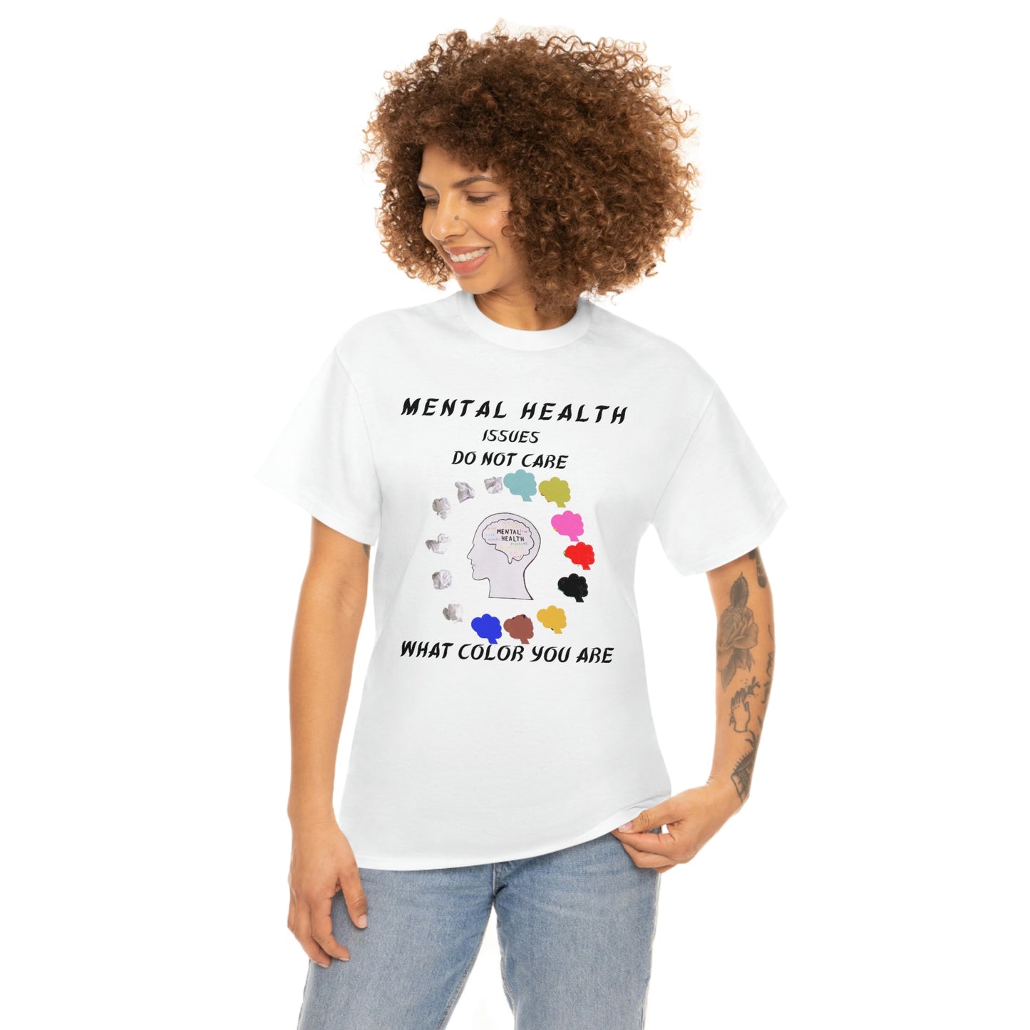 Mental Health Color Unisex Heavy Cotton Tee