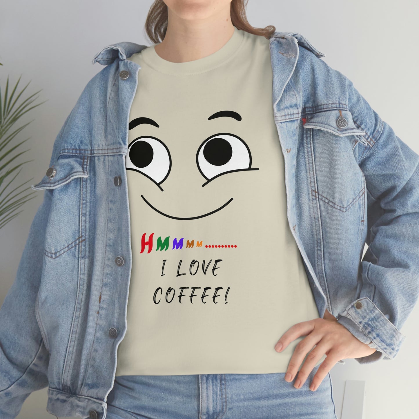 Hmmm... I Love Coffee, Unisex Heavy Cotton Tee