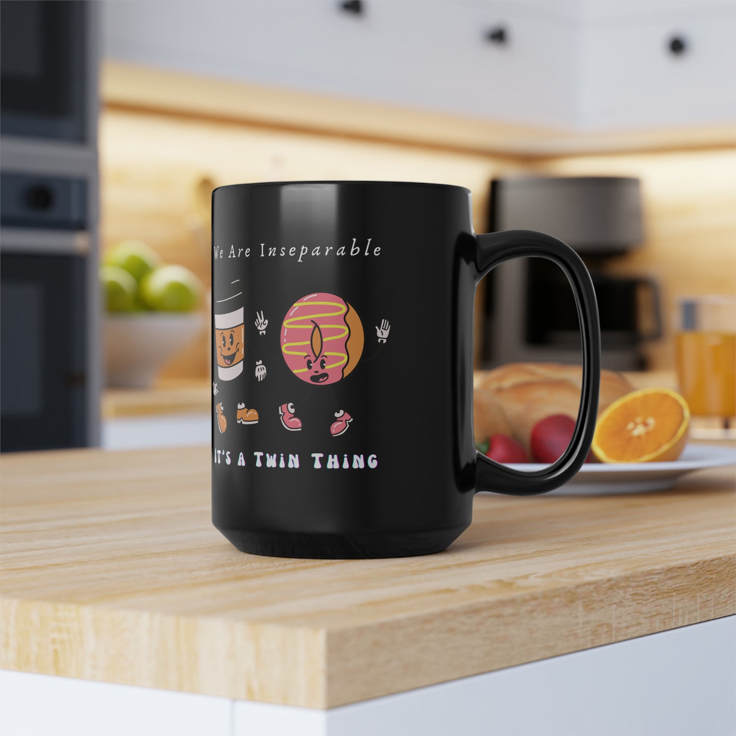 Twin Black Mug, 15oz