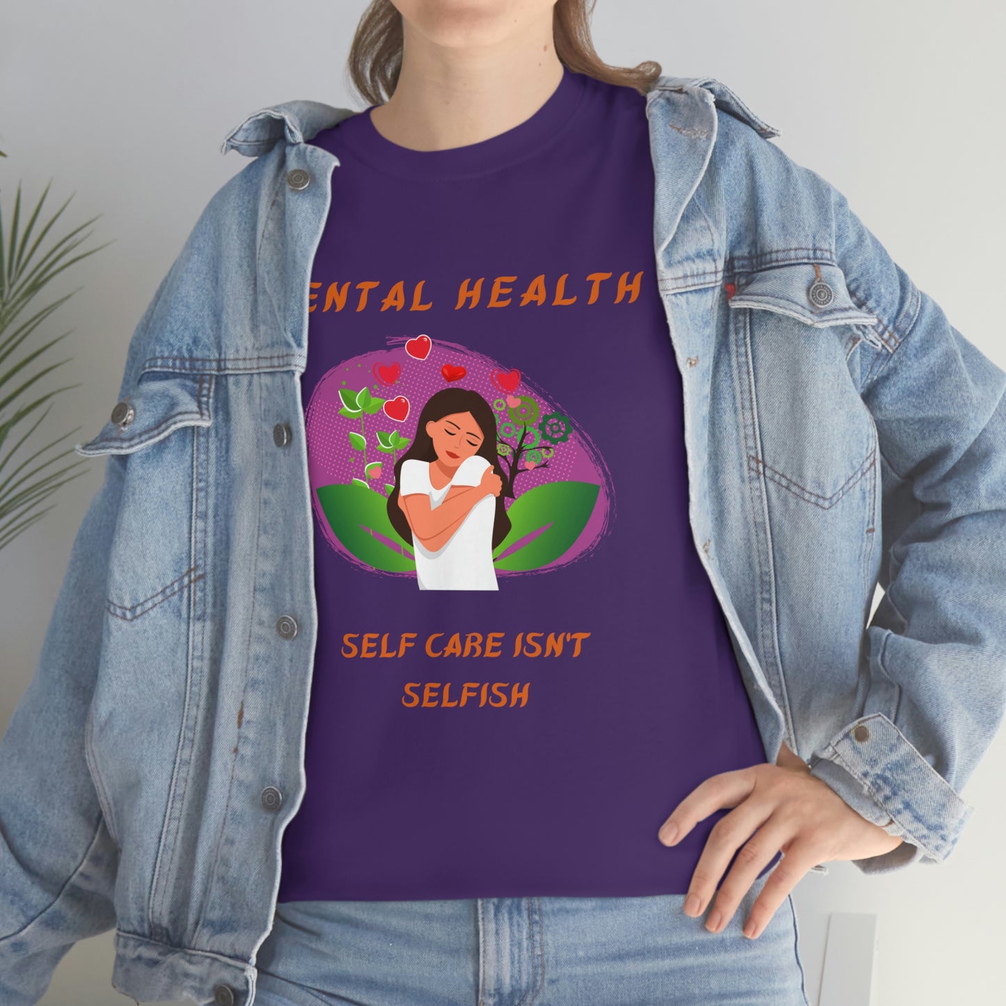 Mental Health Self Care Unisex Heavy Cotton Tee