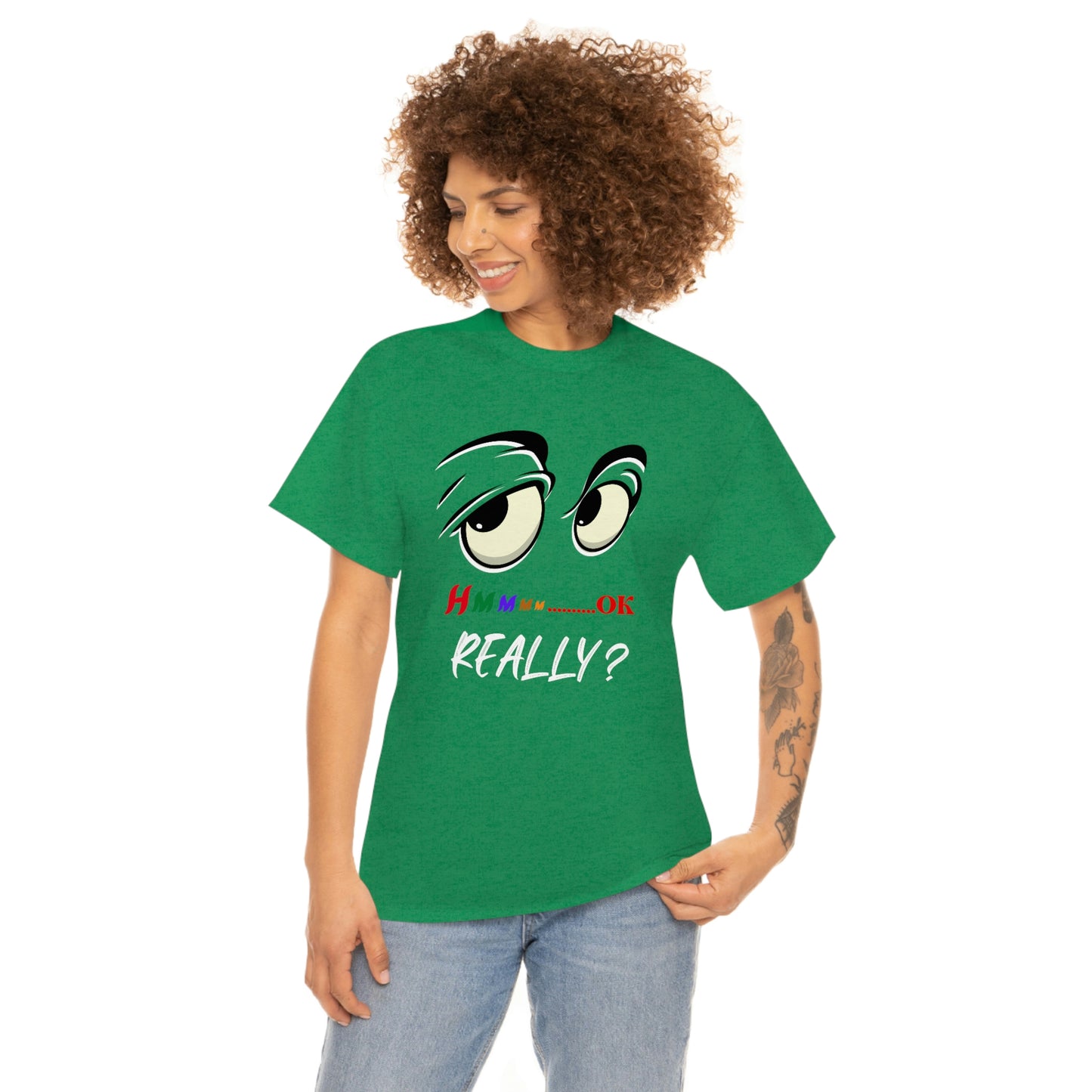 Hmmm Funny Unisex Heavy Cotton Tee