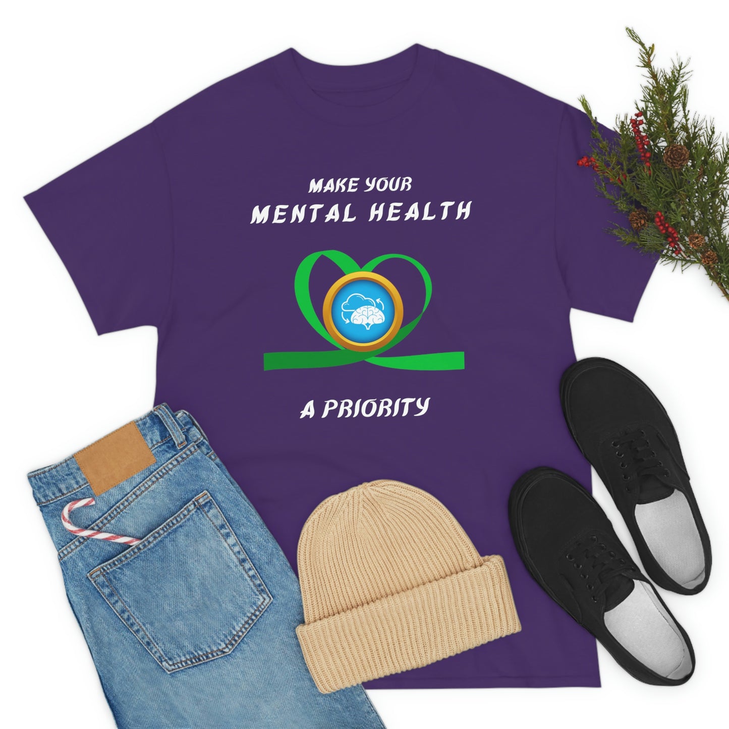 Mental Health A Priority Unisex Heavy Cotton Tee