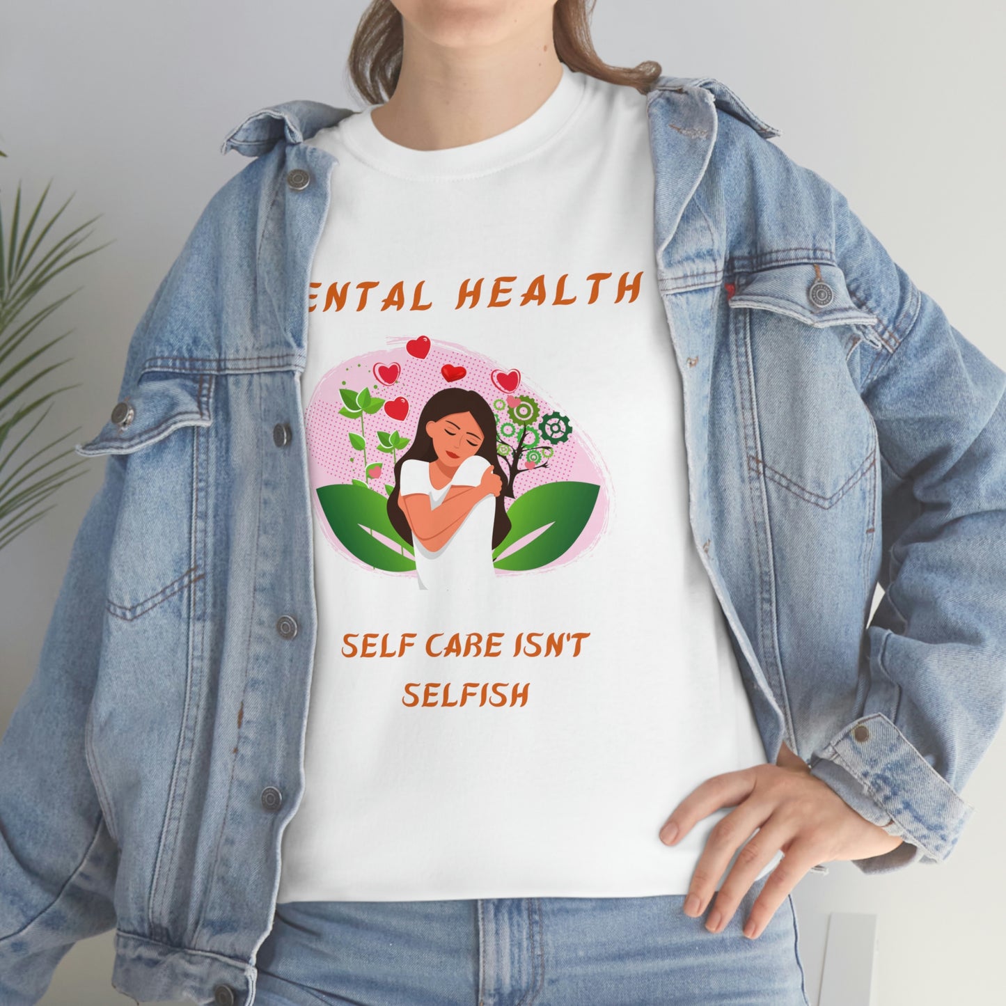 Mental Health Self Care Unisex Heavy Cotton Tee