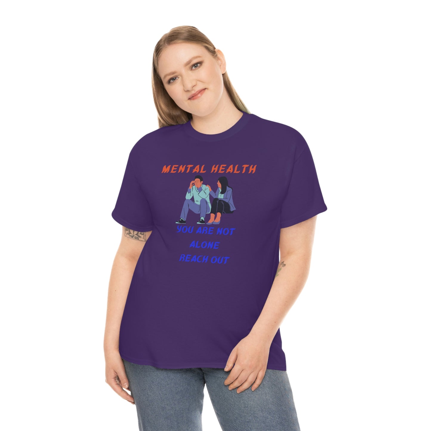 Mental Health You Are Not Alone Unisex Heavy Cotton Tee