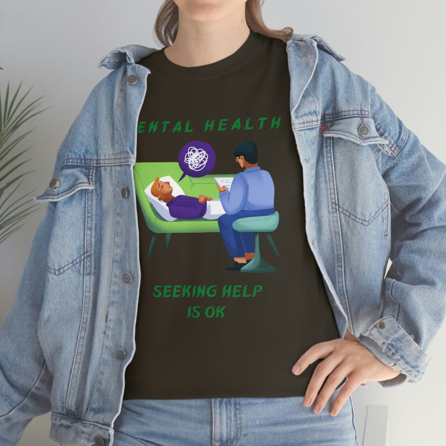 Mental Health Seek Help Unisex Heavy Cotton Tee