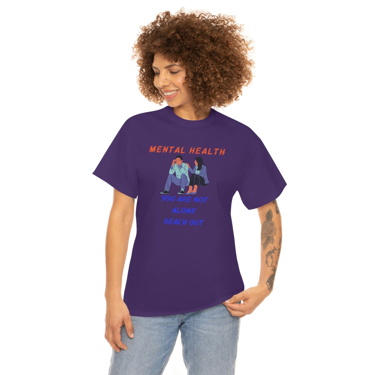 Mental Health You Are Not Alone Unisex Heavy Cotton Tee