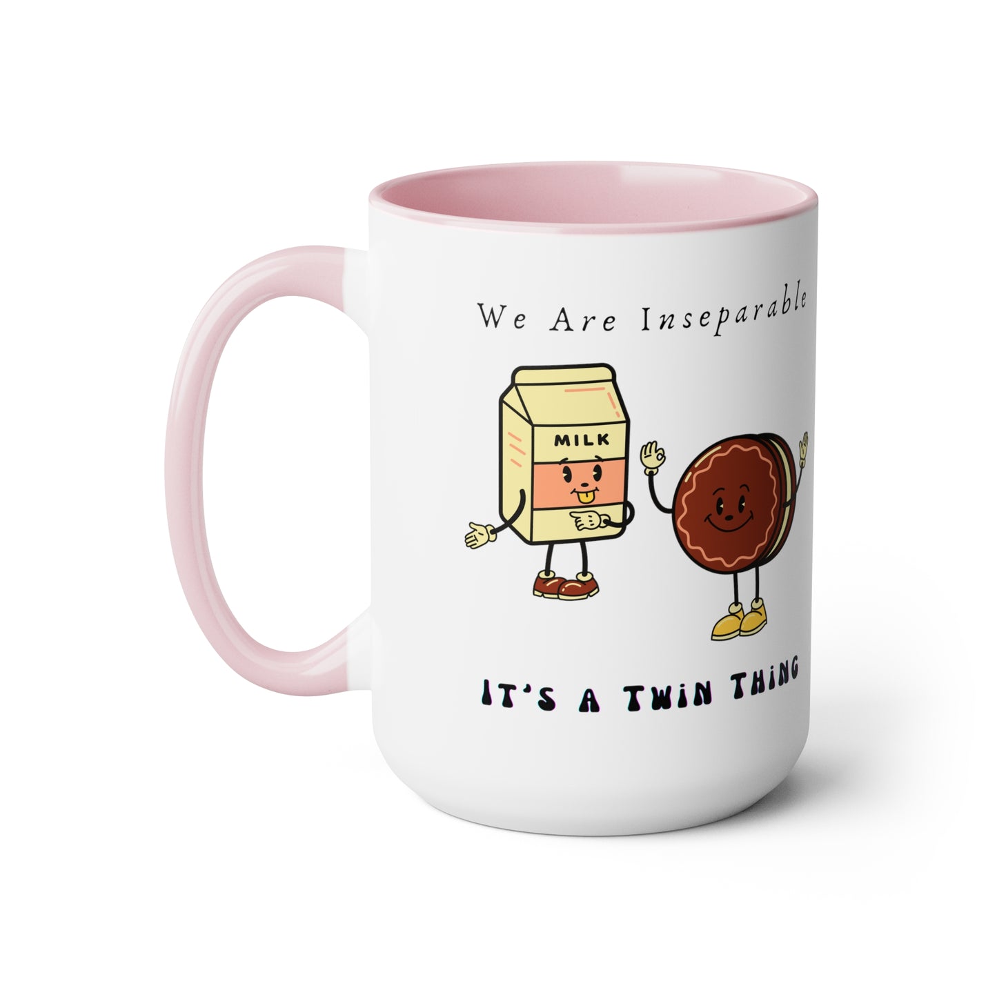 Twin Two-Tone Coffee Mugs, 15oz