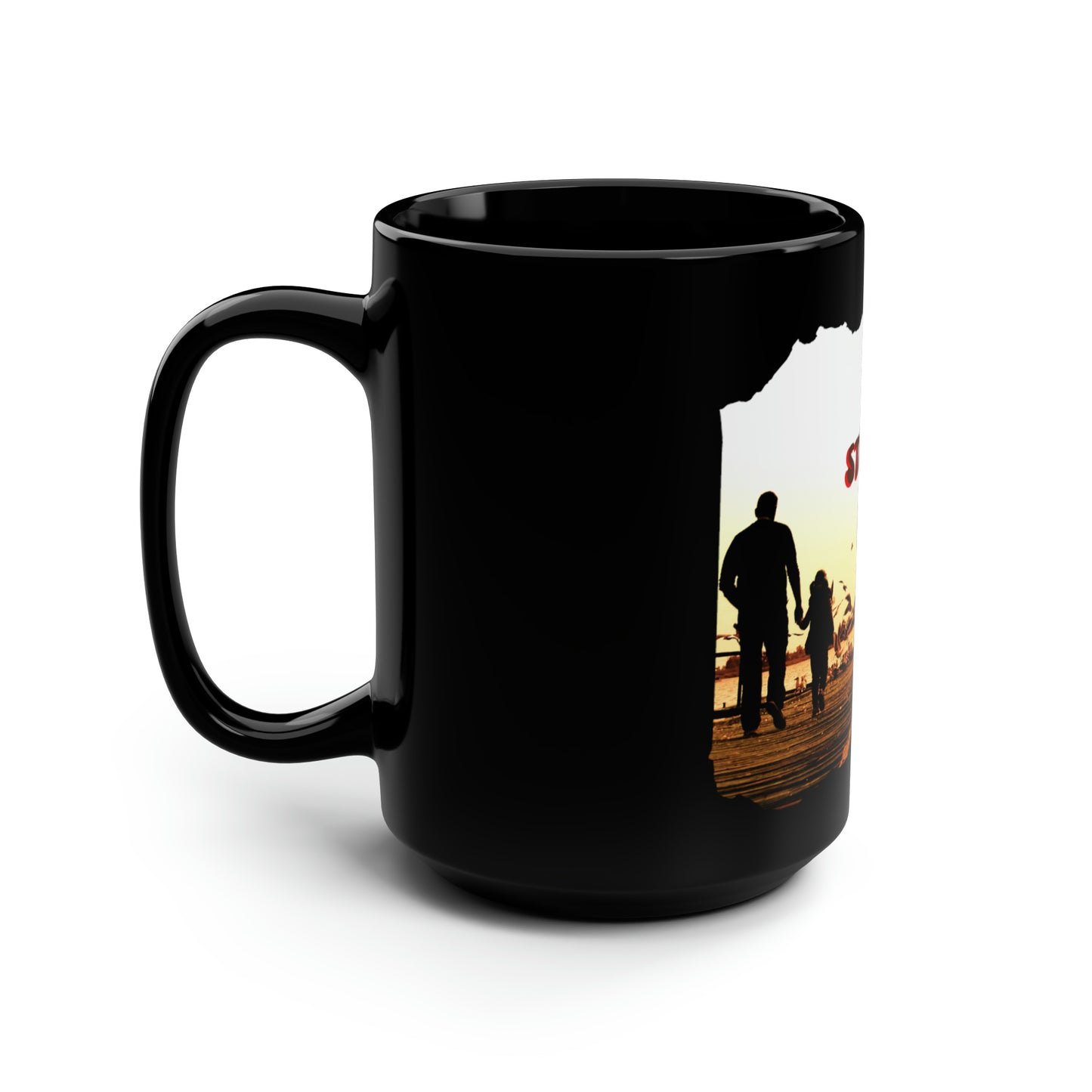 Exotic Print Father's Day Black Mug, 15oz