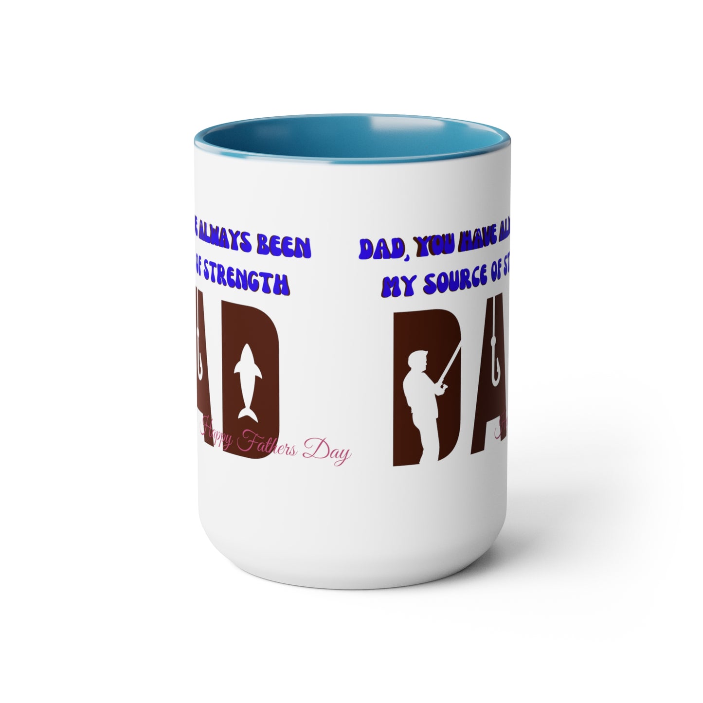 Exotic Print Fathers Day Two-Tone Coffee Mugs, 15oz