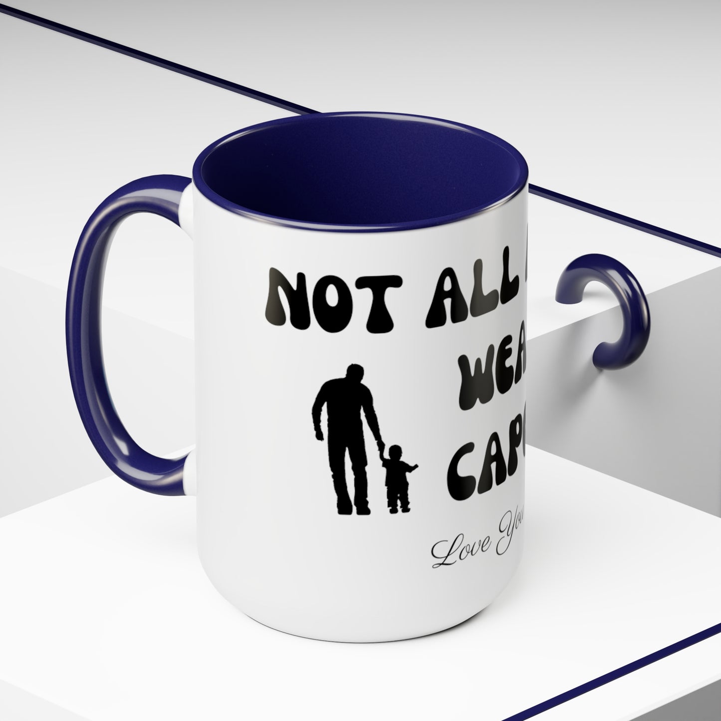 Exotic Print Fathers Day Two-Tone Coffee Mugs, 15oz