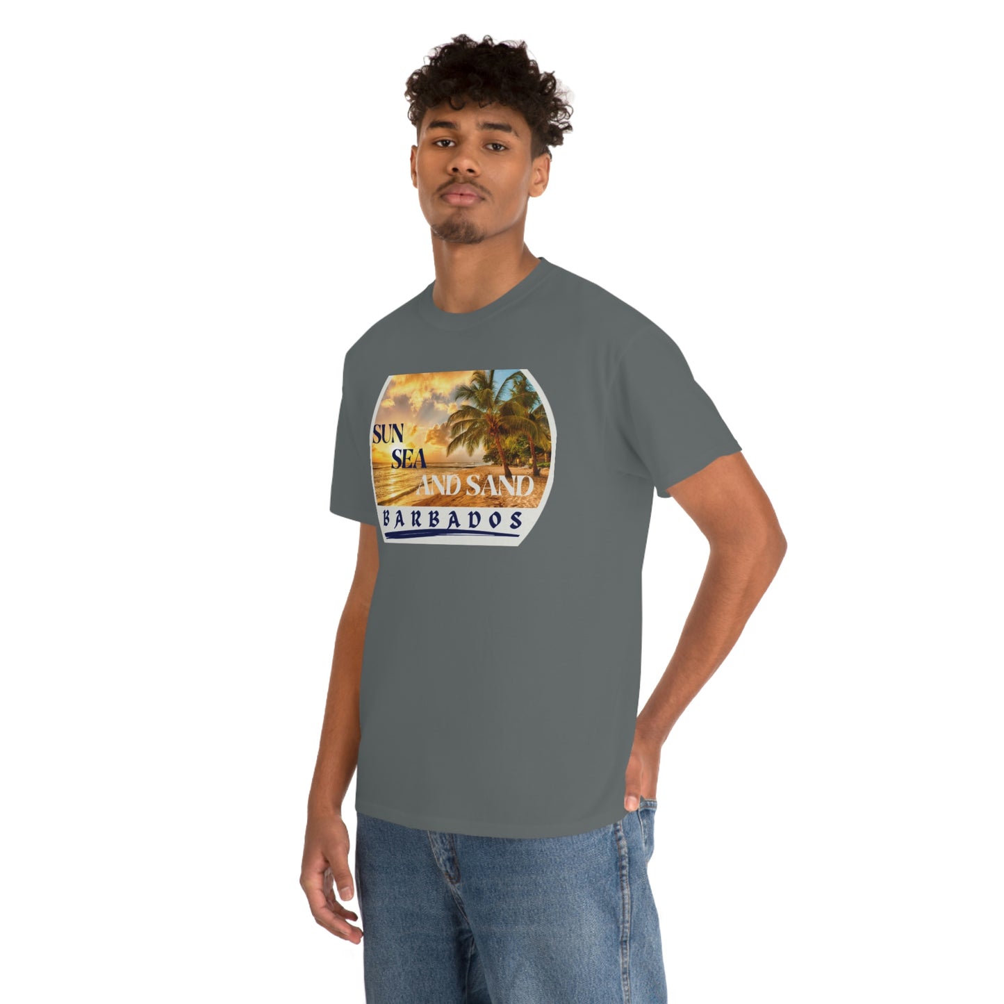 Sun Sea Sand Barbados Unisex Heavy Cotton Tee