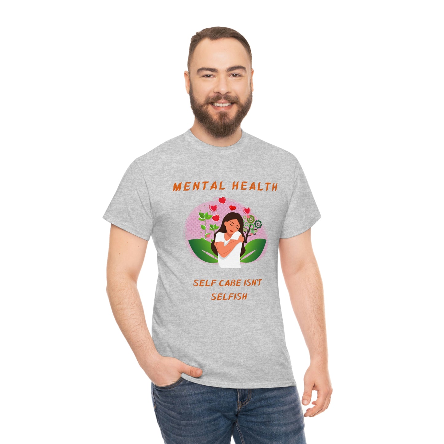 Mental Health Self Care Unisex Heavy Cotton Tee