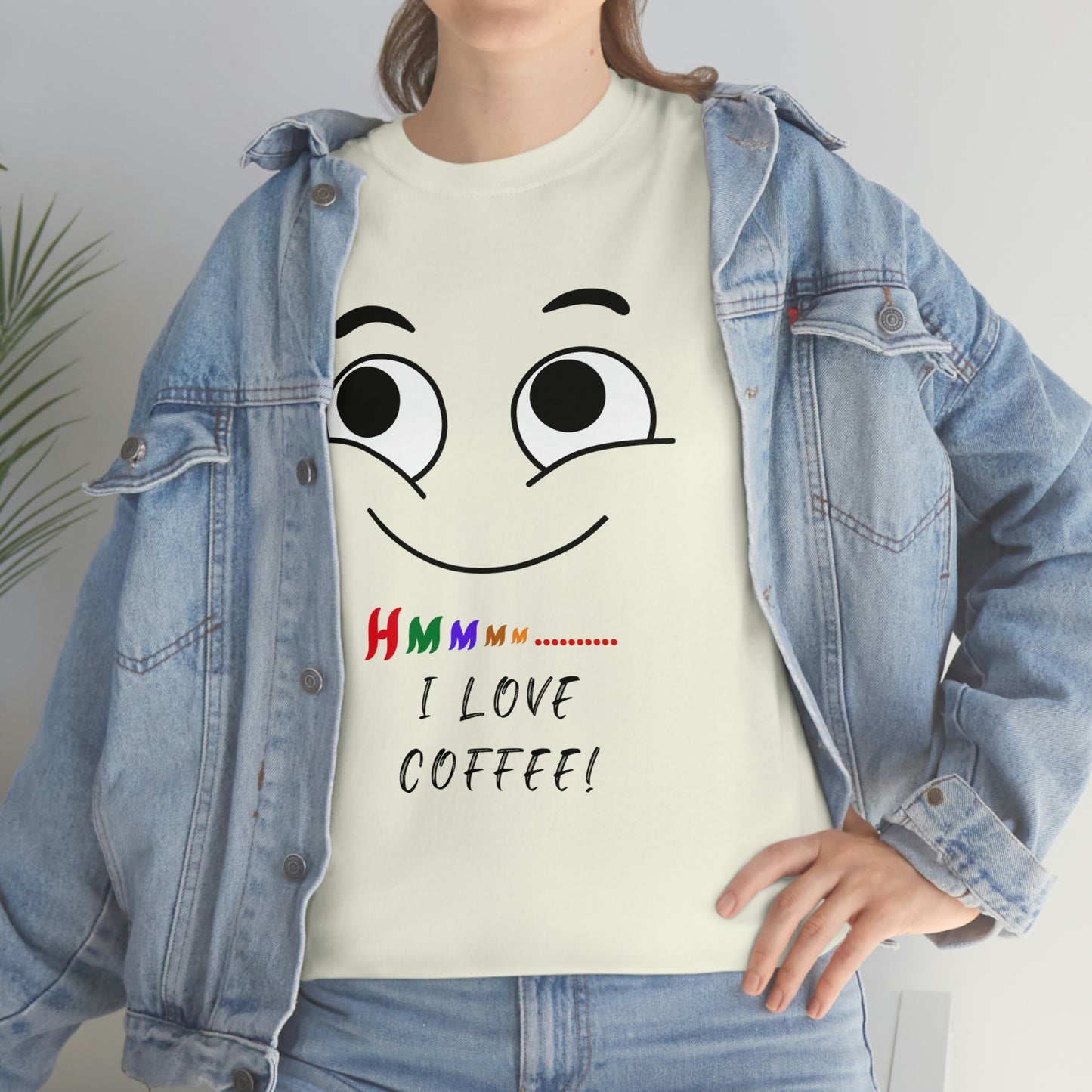 Hmmm... I Love Coffee, Unisex Heavy Cotton Tee