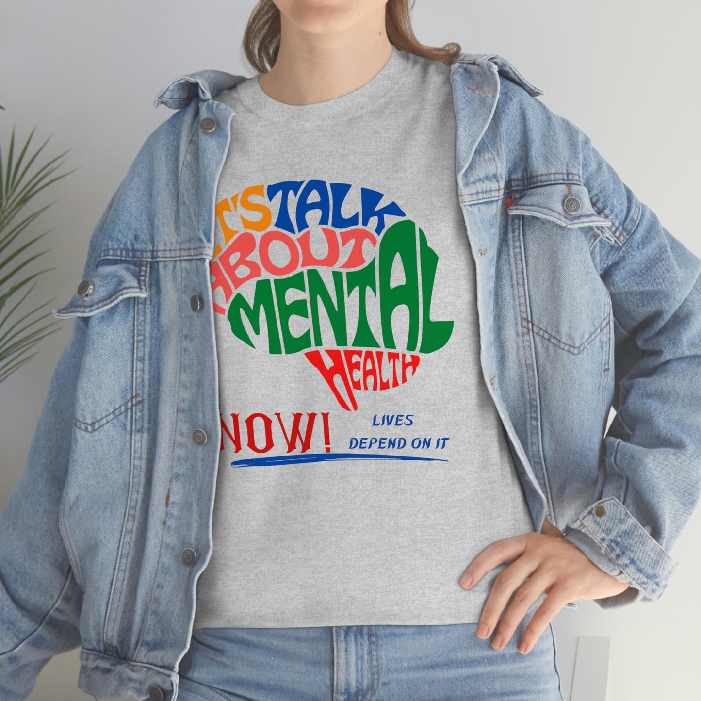 Let's Talk About Mental Health Unisex Heavy Cotton Tee