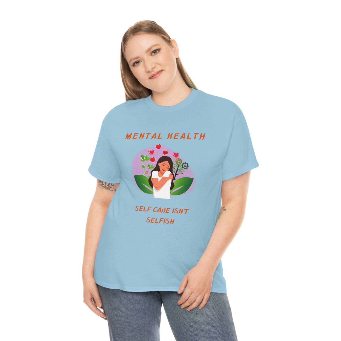 Mental Health Self Care Unisex Heavy Cotton Tee