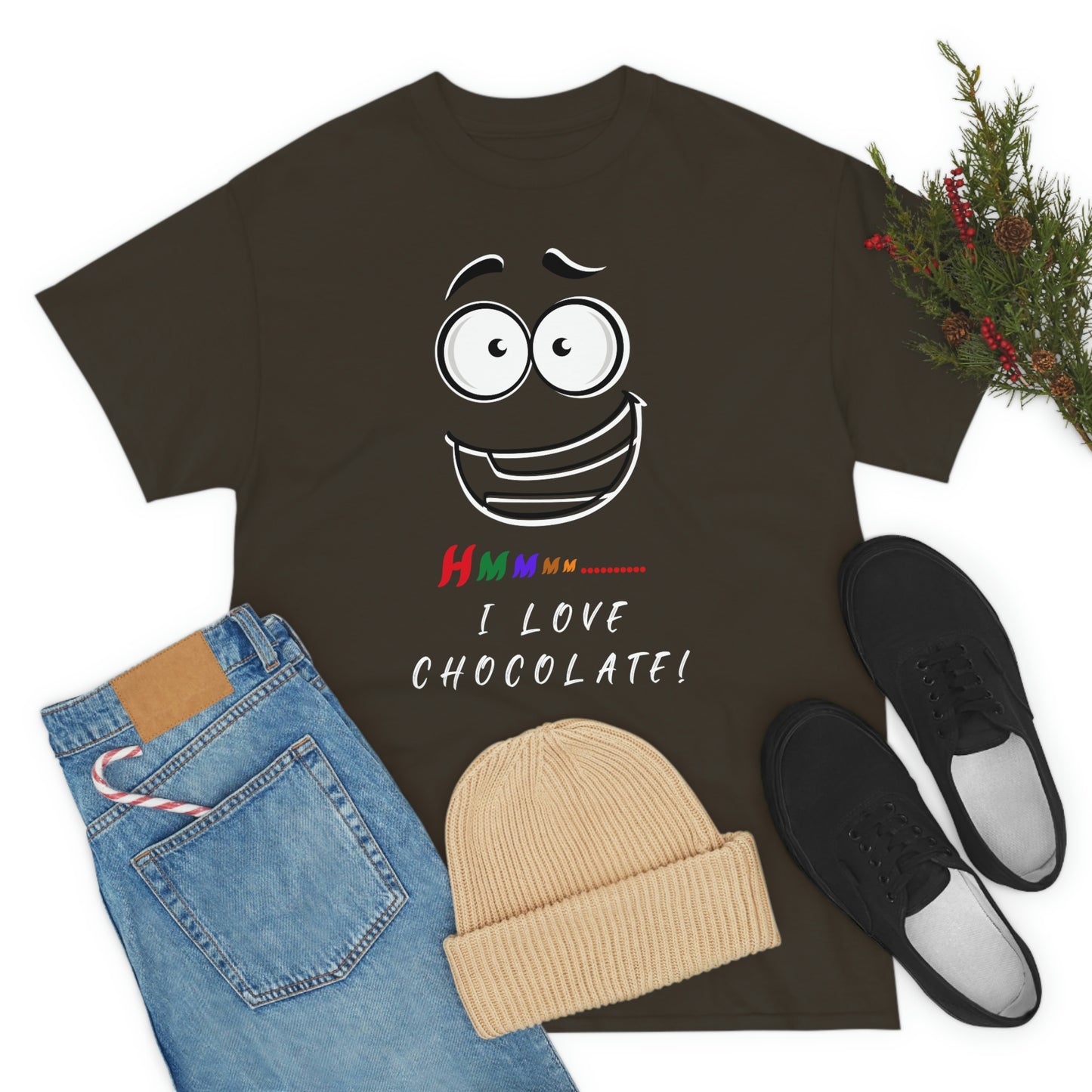 Hmmm... I Love Chocolate Unisex Heavy Cotton Tee