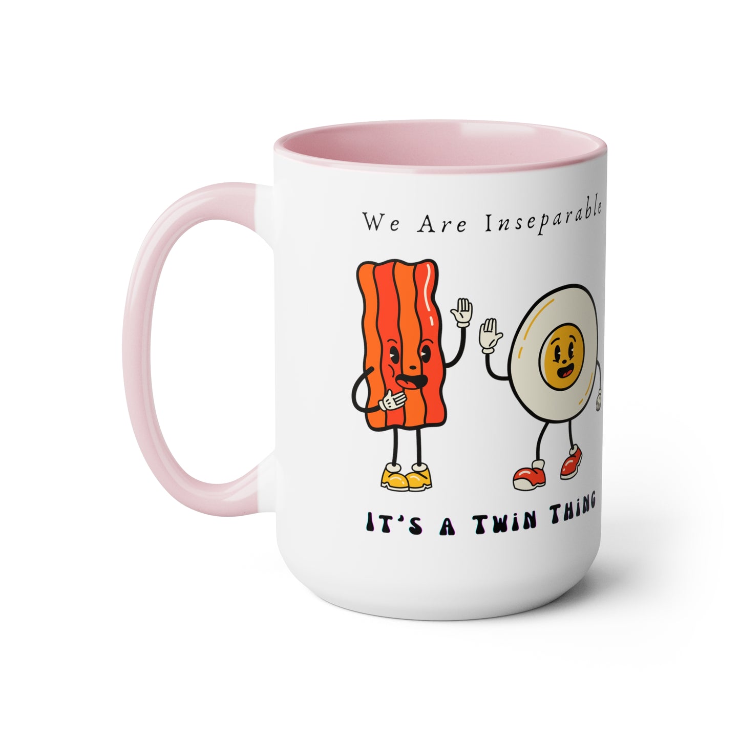 Twin Two-Tone Coffee Mugs, 15oz