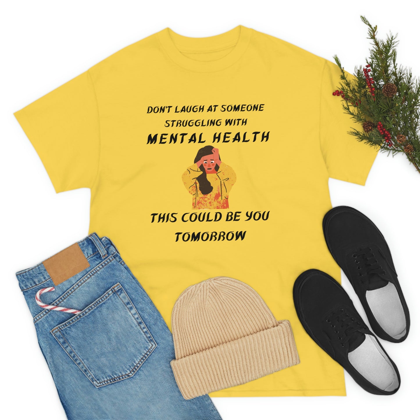 Mental Health Don't Laugh Unisex Heavy Cotton Tee