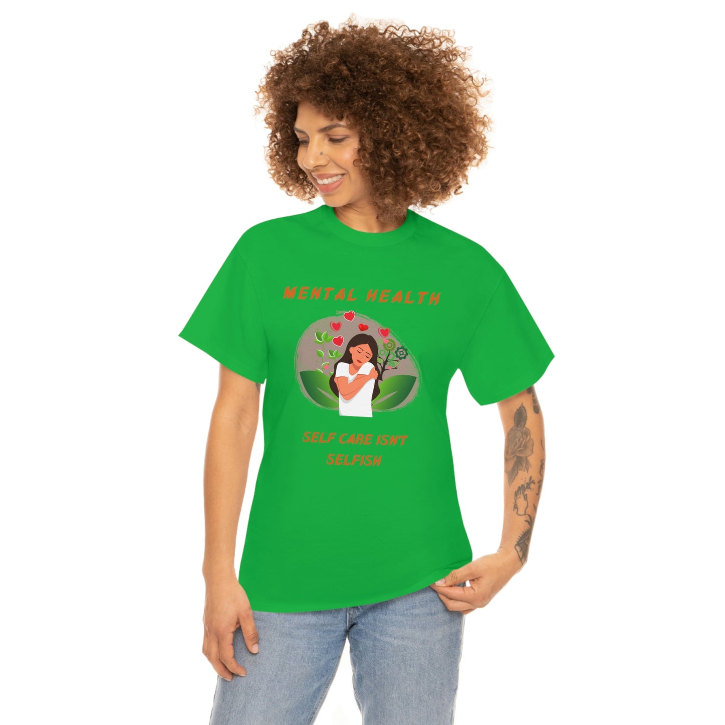 Mental Health Self Care Unisex Heavy Cotton Tee