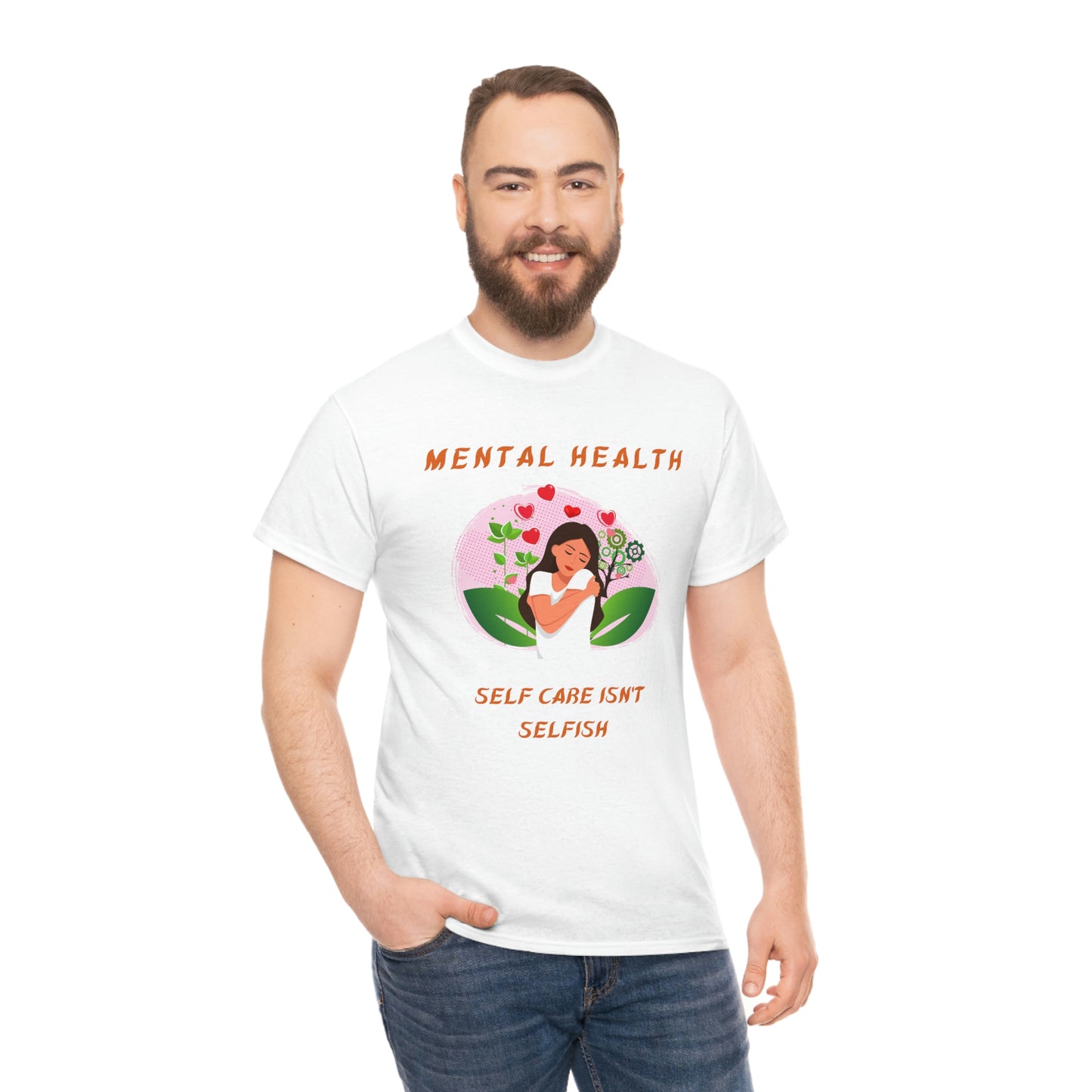 Mental Health Self Care Unisex Heavy Cotton Tee