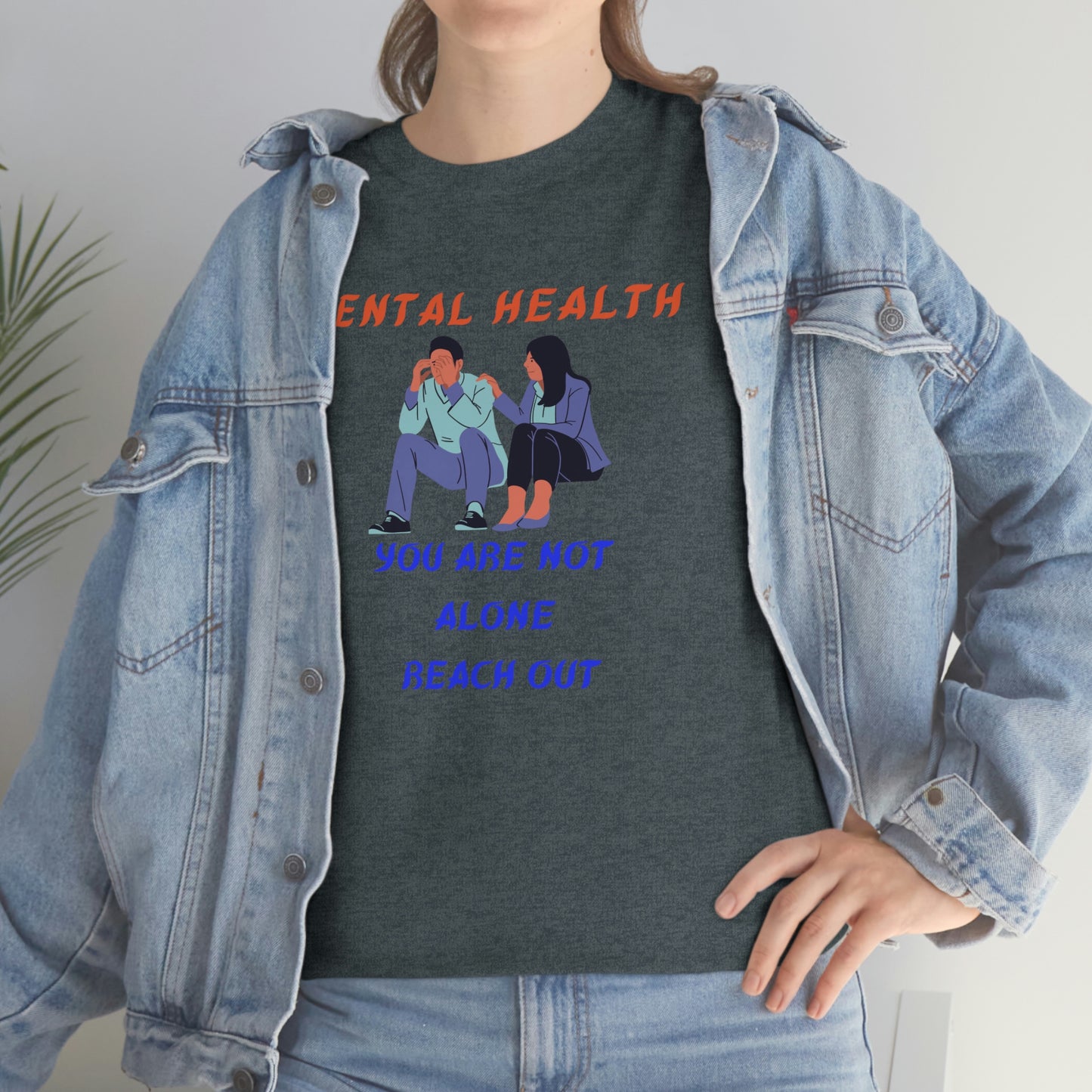 Mental Health You Are Not Alone Unisex Heavy Cotton Tee