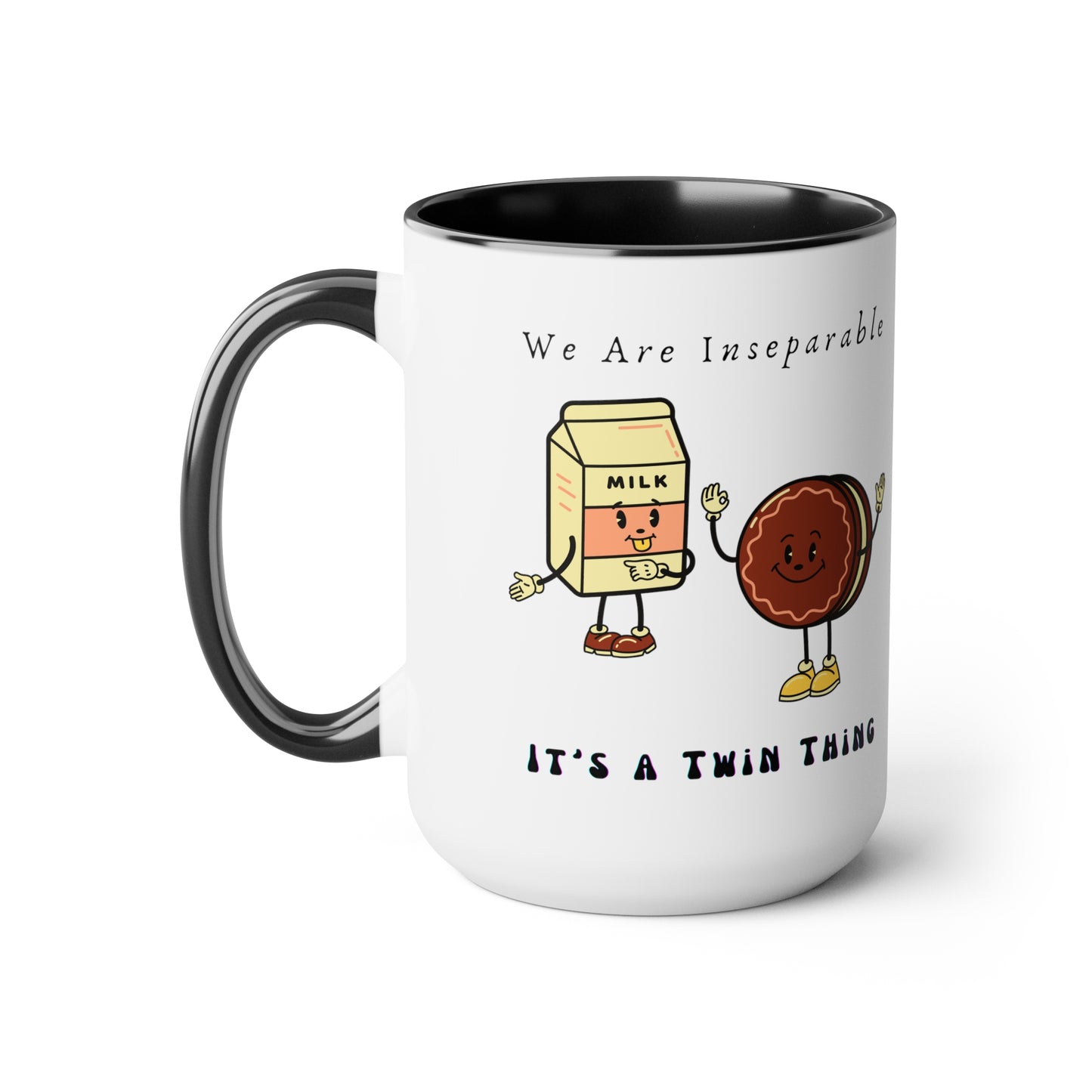 Twin Two-Tone Coffee Mugs, 15oz