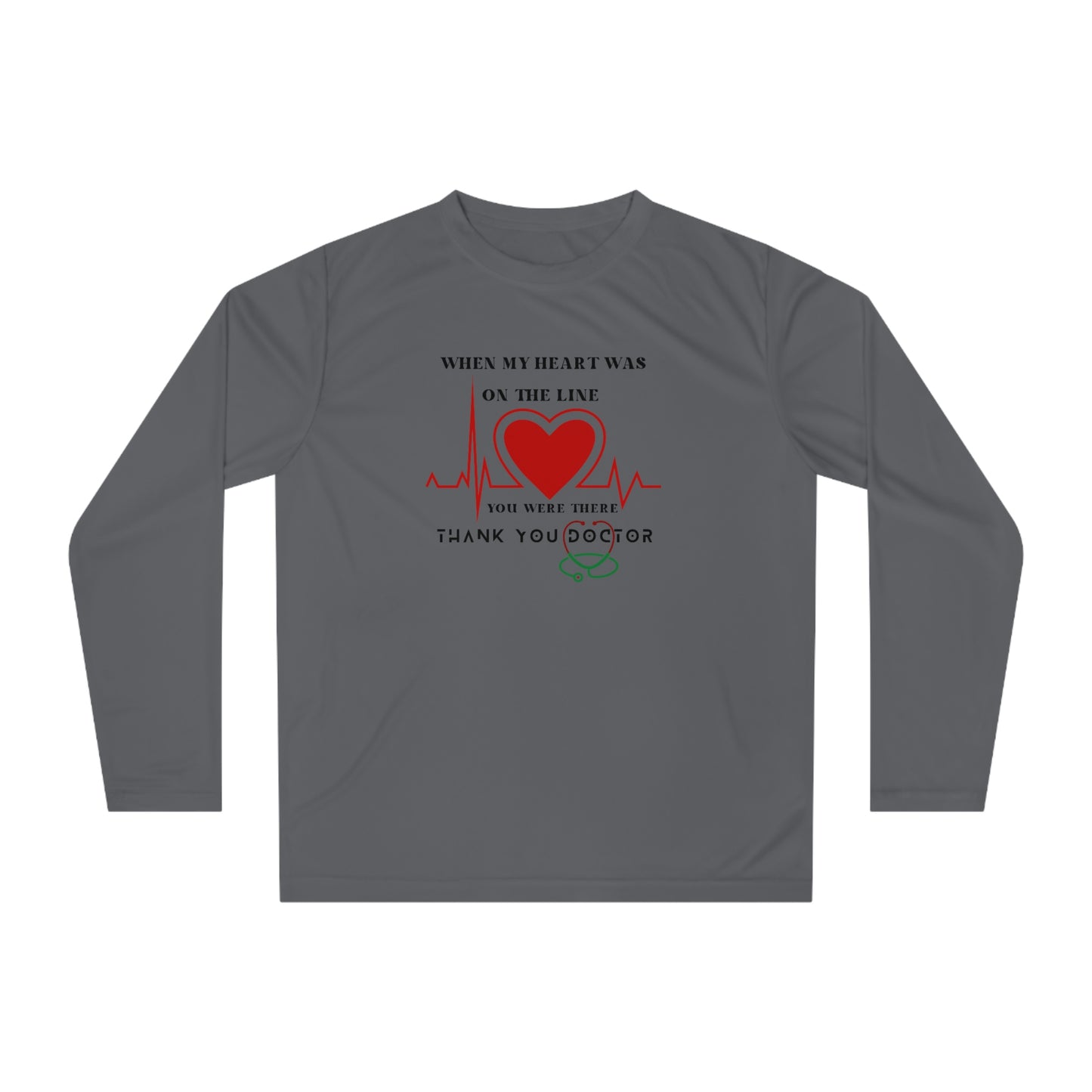 Medical, CVICU, EKG, Unisex Performance Long Sleeve Shirt